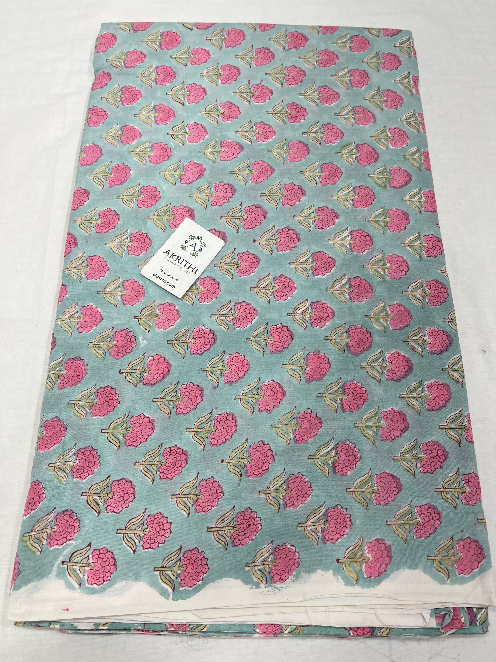 Hand block Printed pure cotton fabric