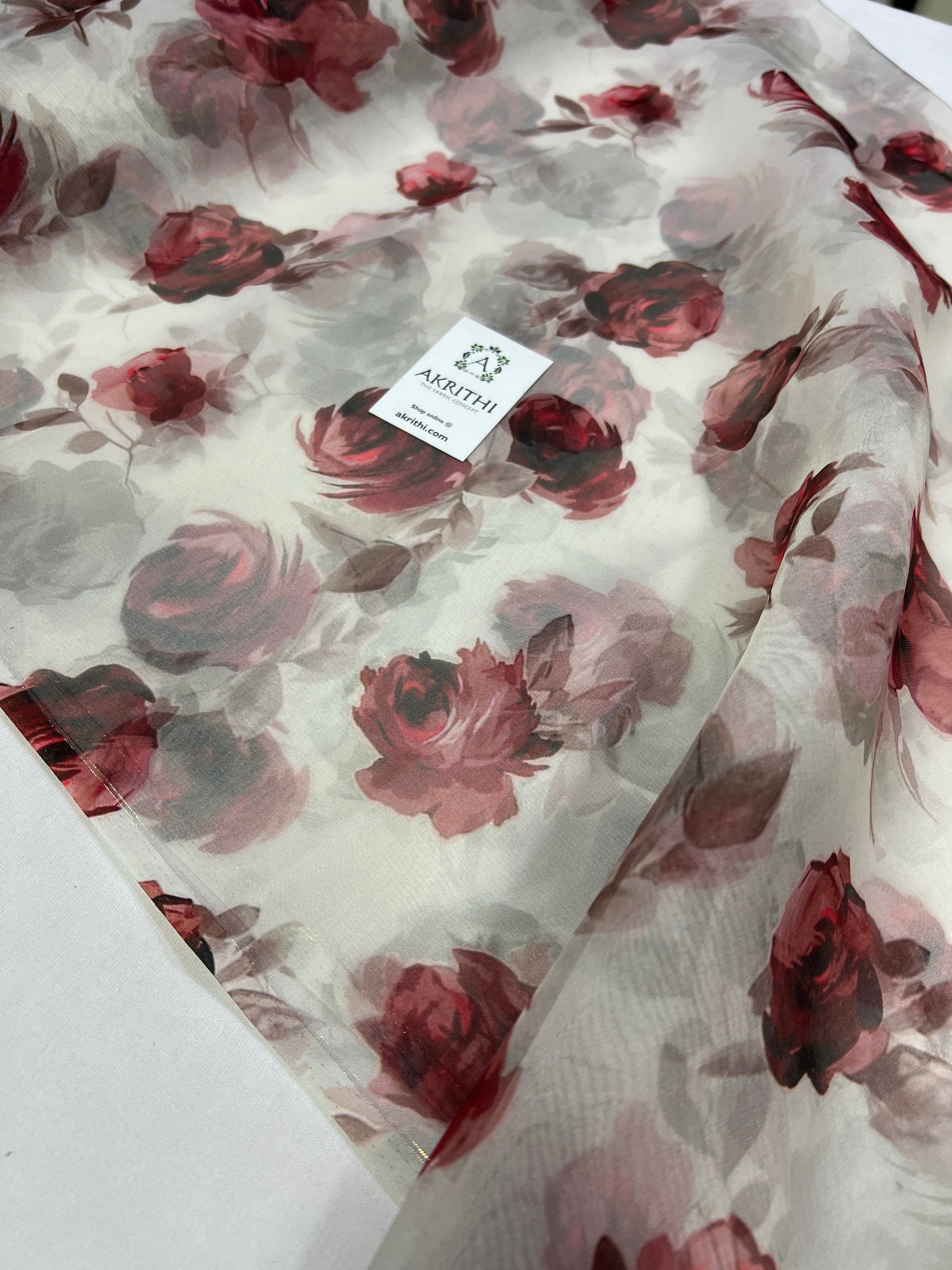 Digital floral Printed organza fabric