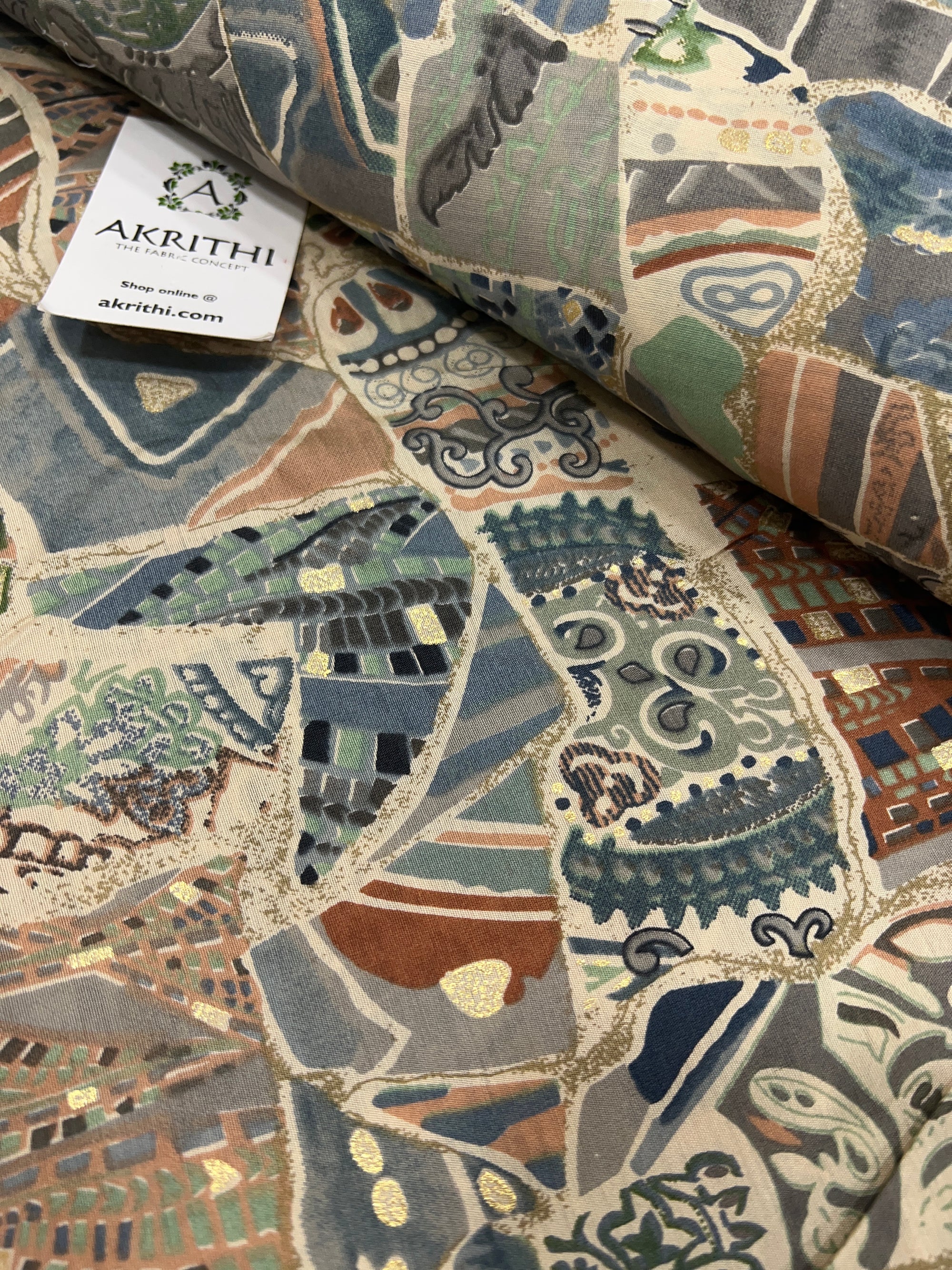 Printed viscose silk fabric