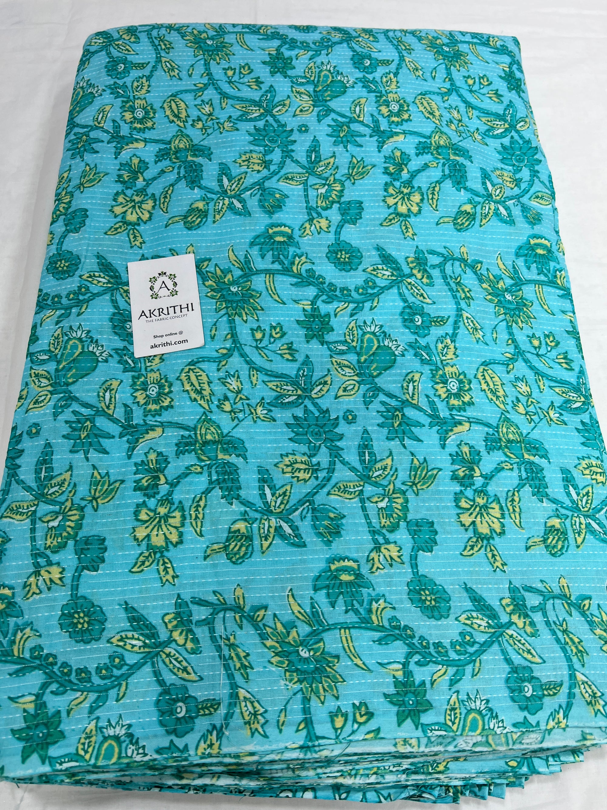 Kantha Printed pure cotton fabric