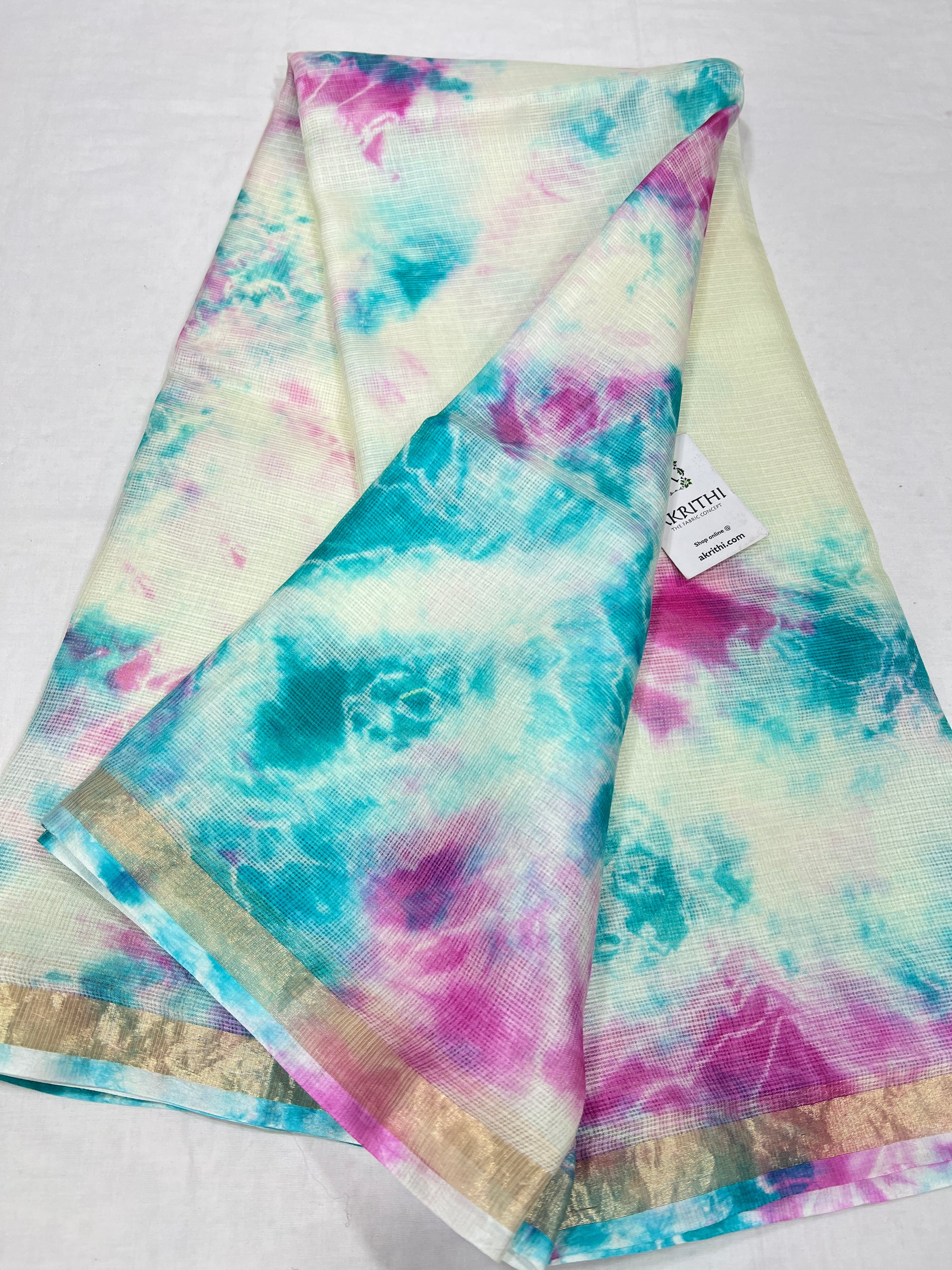 Tie and dye pure kota silk saree