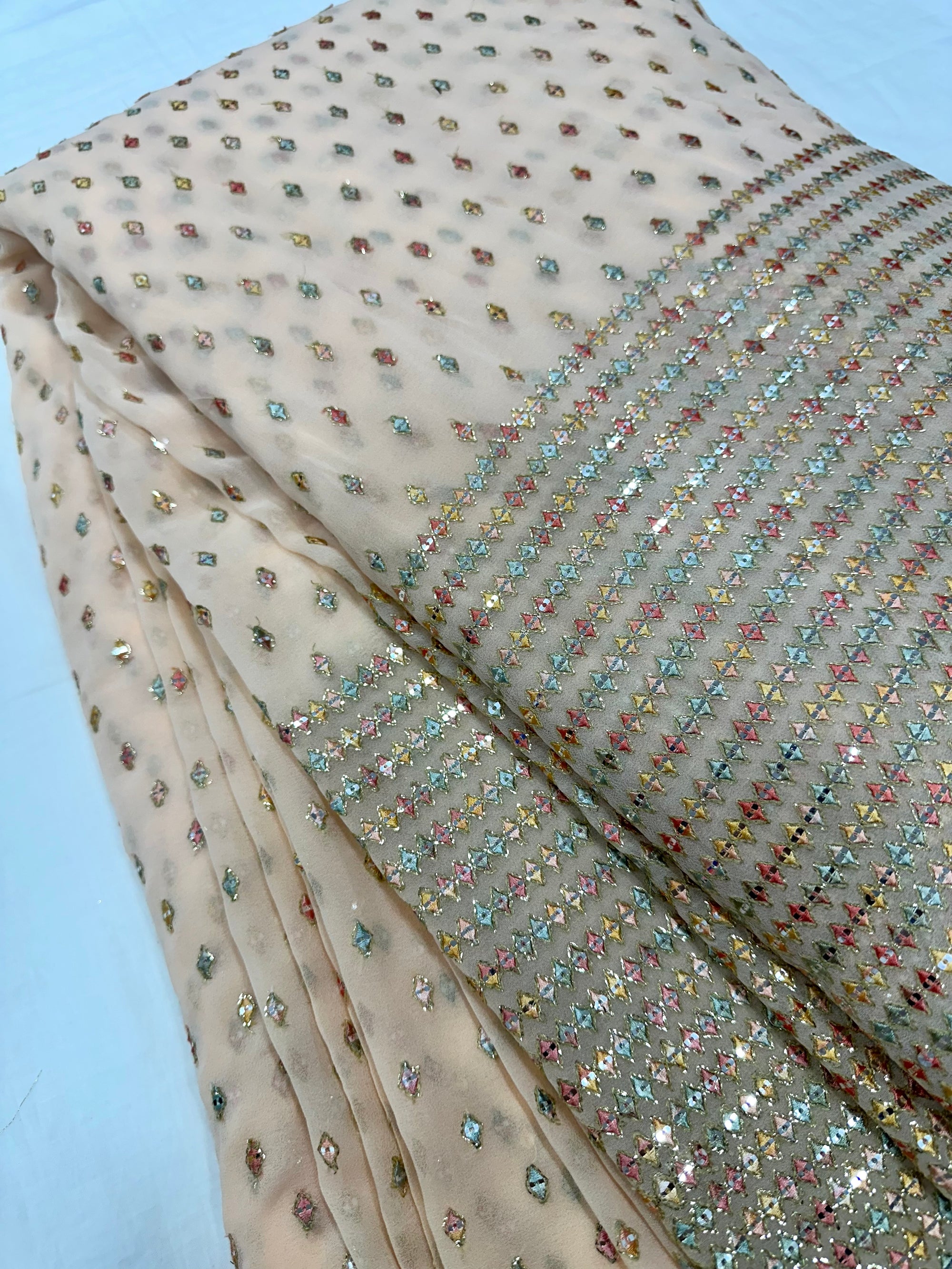 Heavy Embroidered georgette fabric