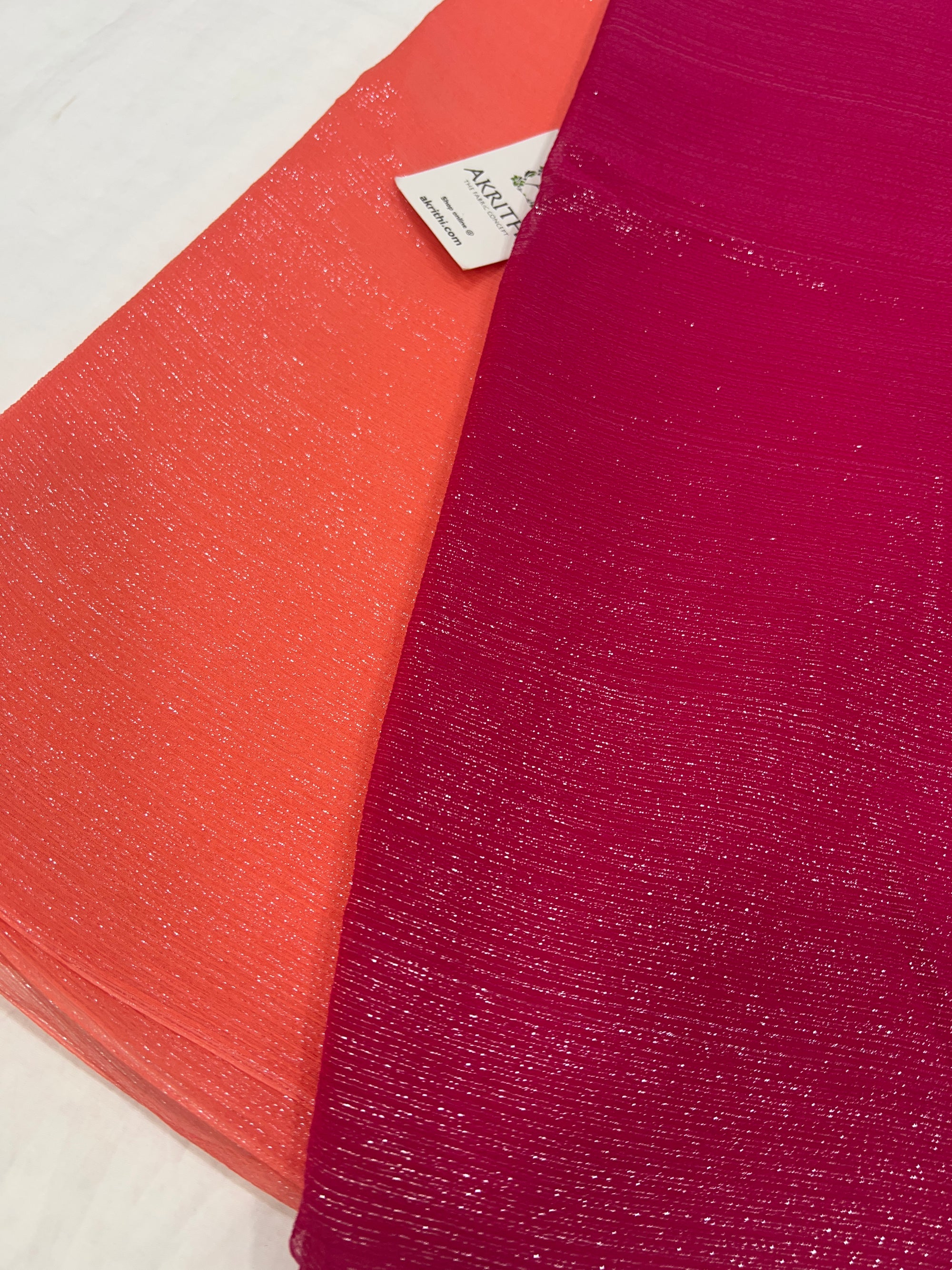 Pure silk chiffon lurex saree
