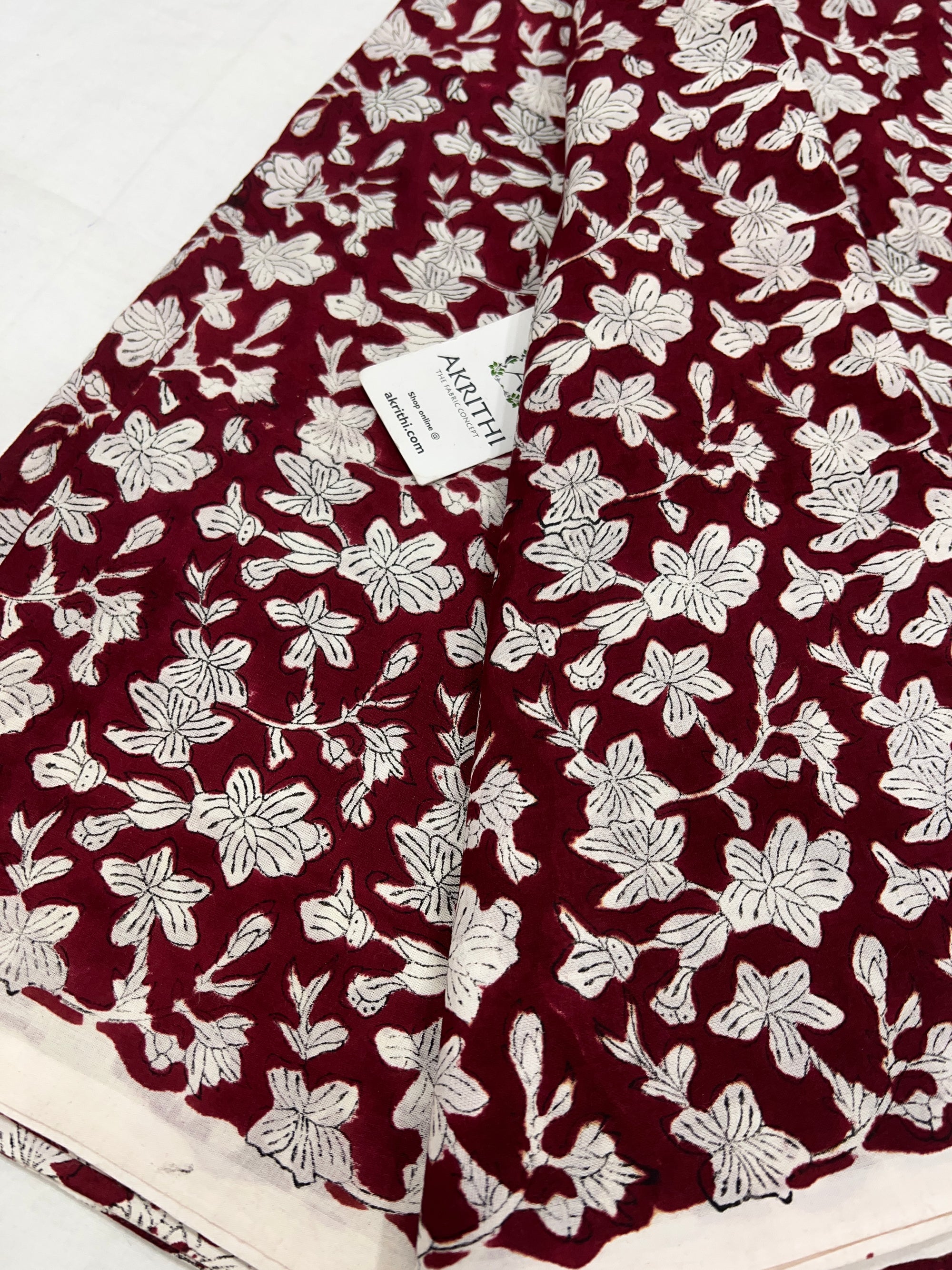 Hand block Printed pure cotton fabric