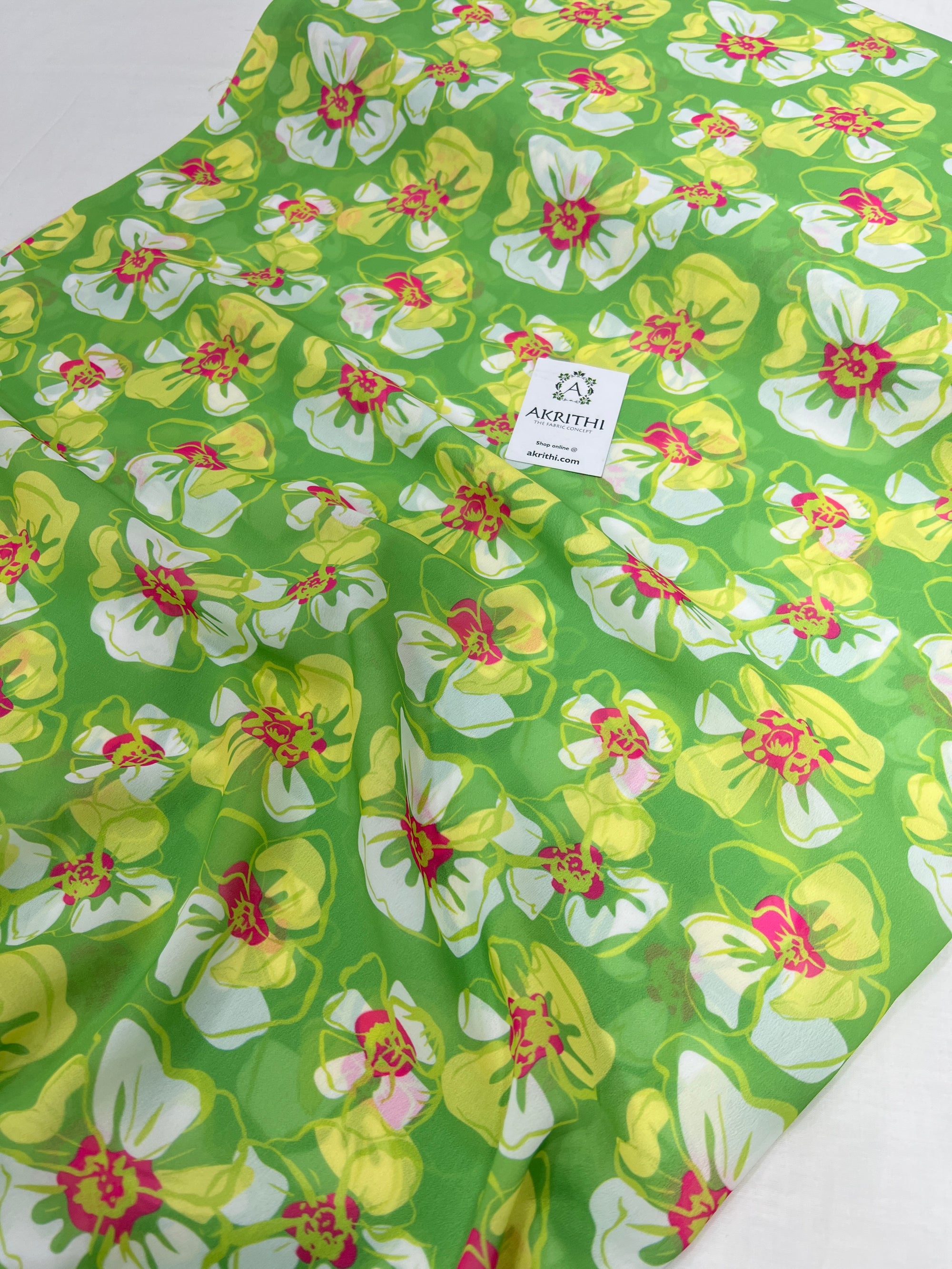 Digital floral printed georgette fabric