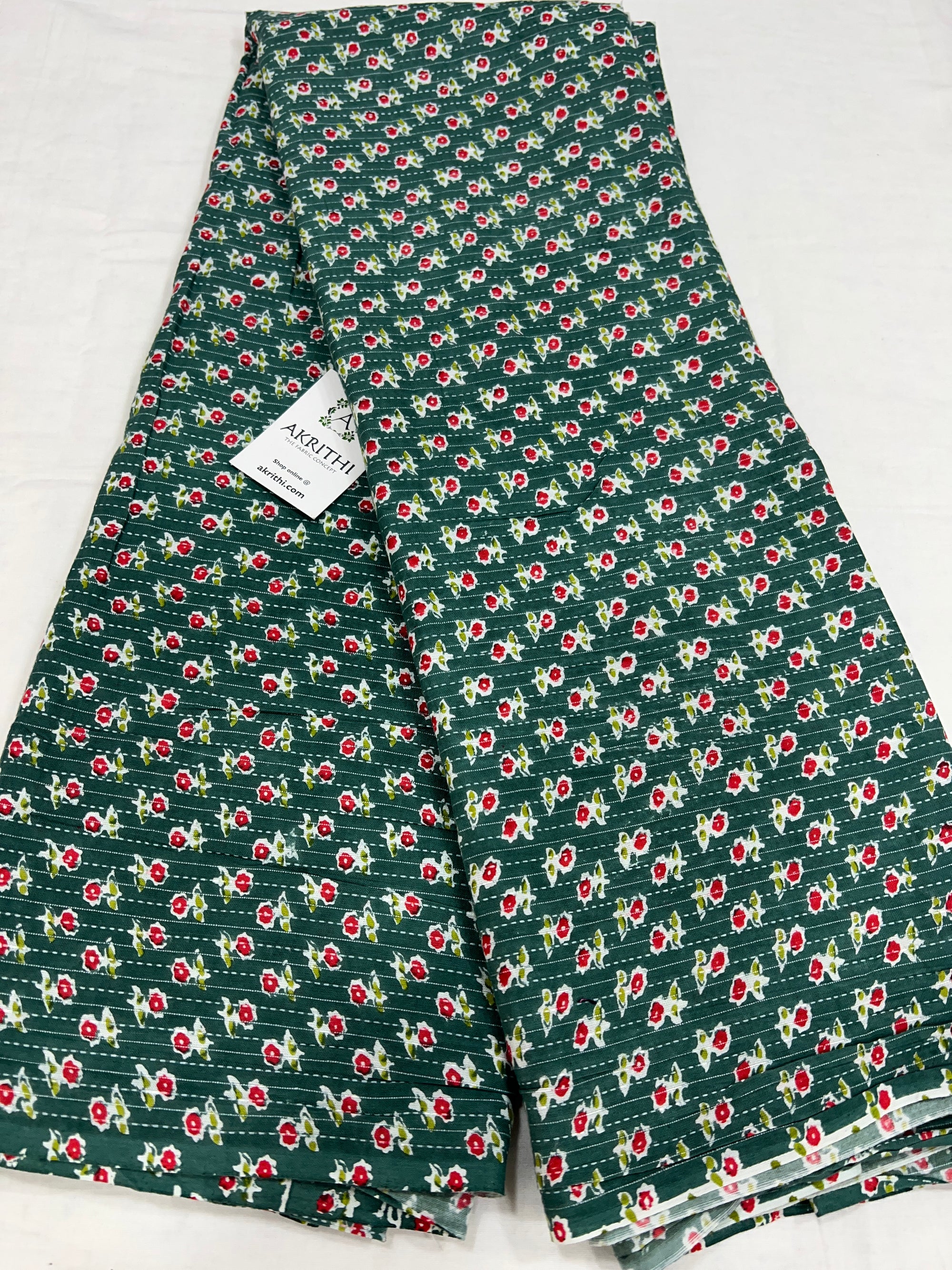 Printed Kantha pure cotton fabric