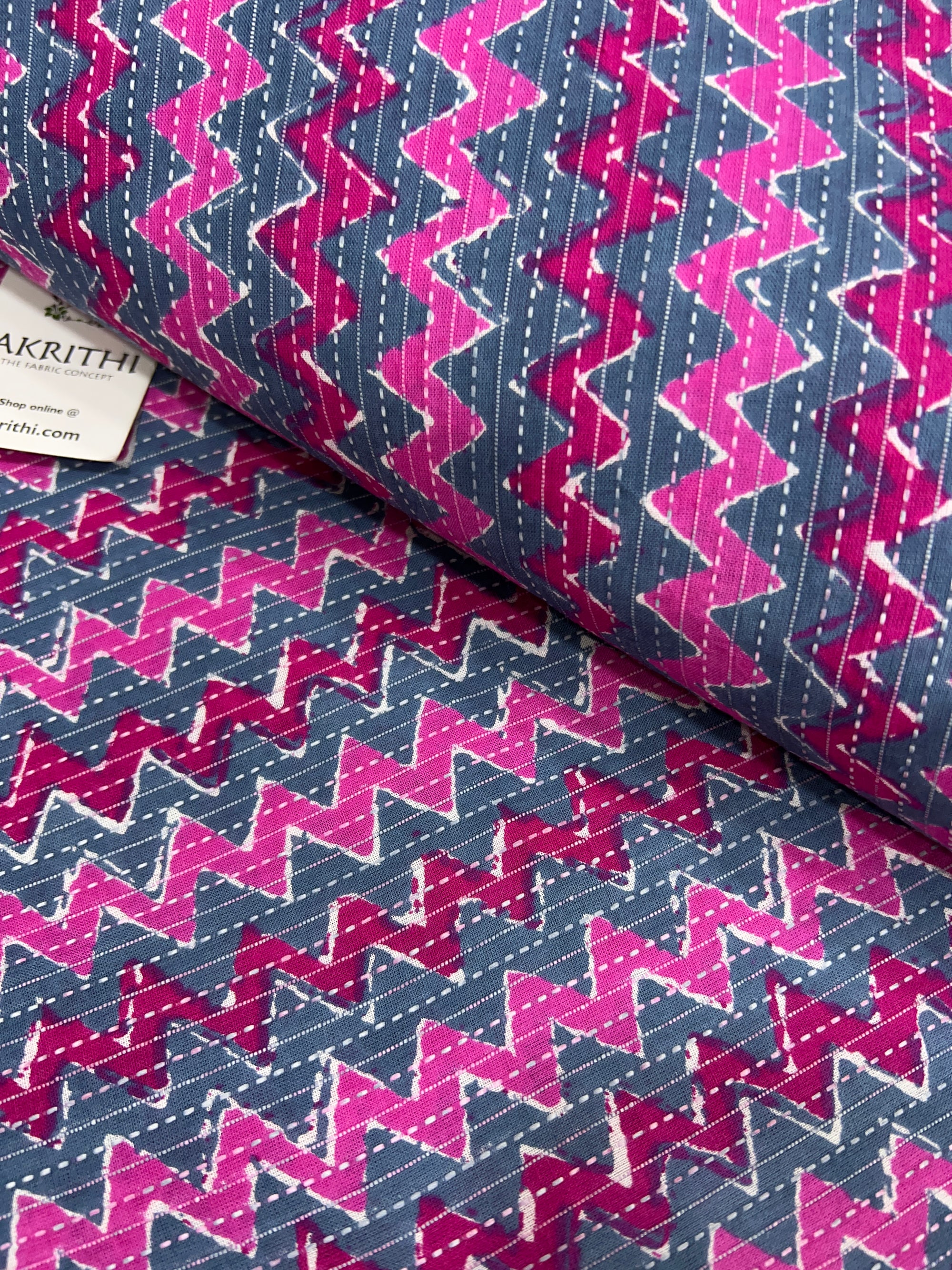 Kantha Printed pure cotton fabric