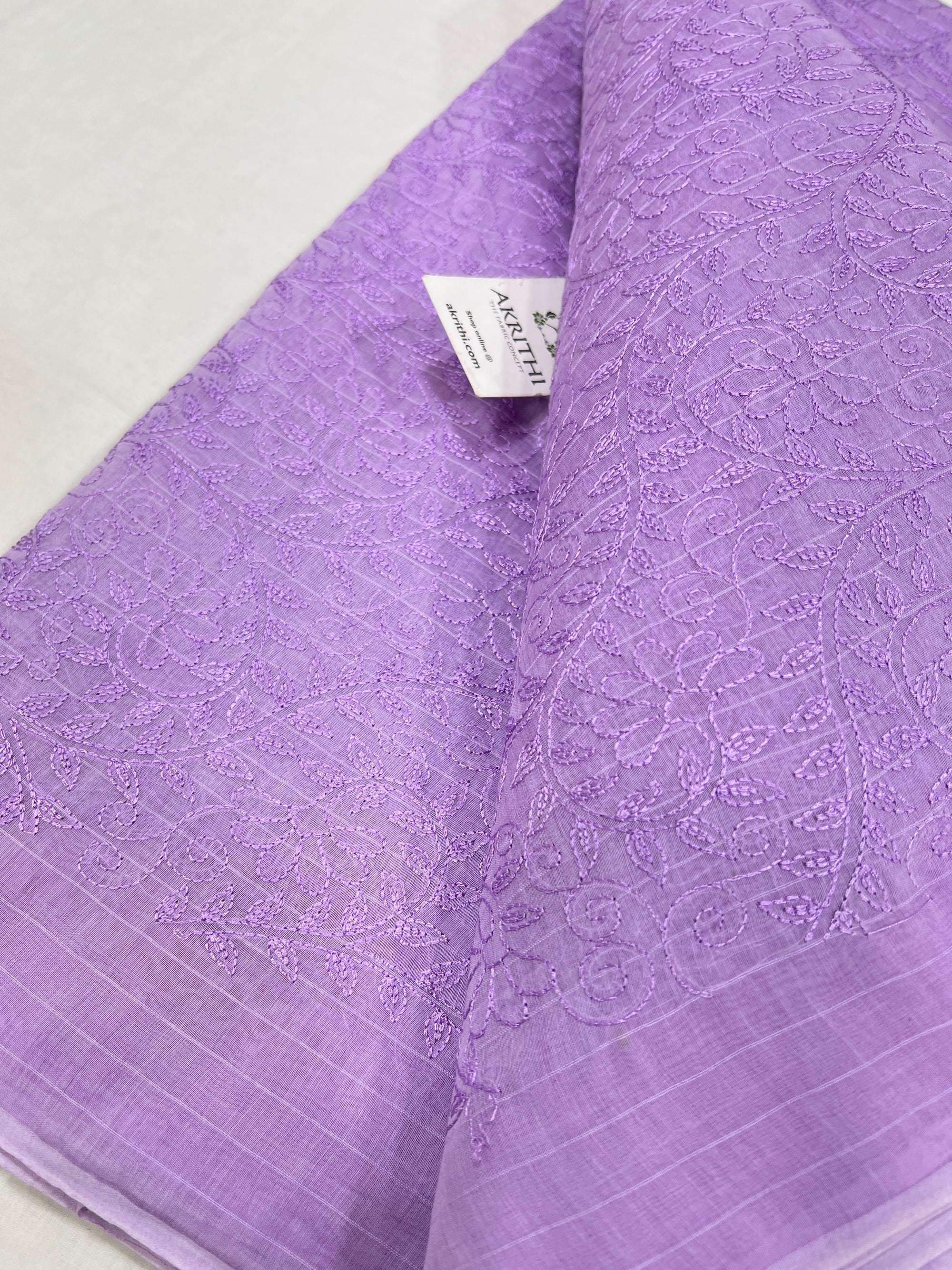 HANDLOOM MUL CHANDERI EMBROIDERED FABRIC