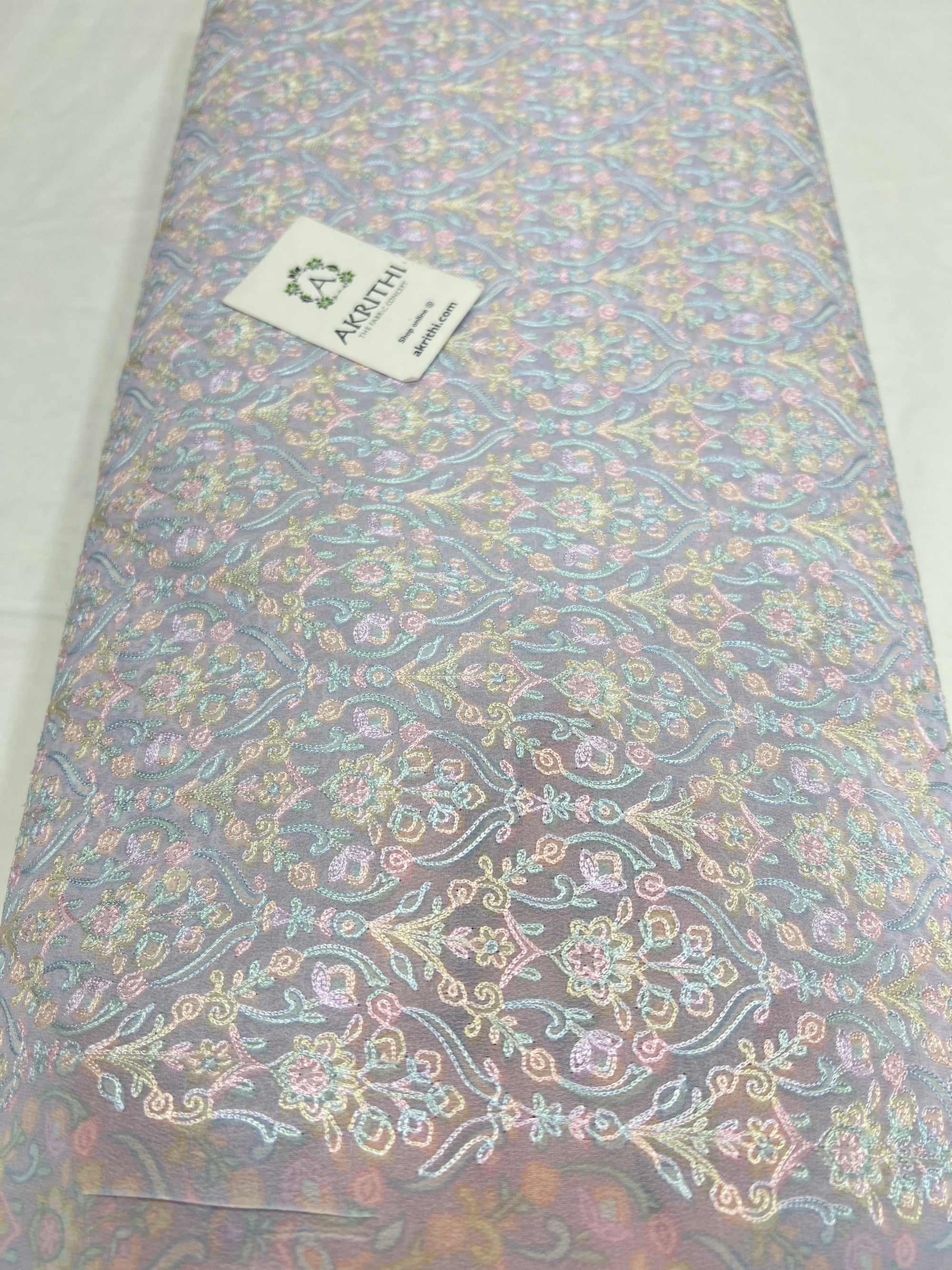 Embroidered organza fabric