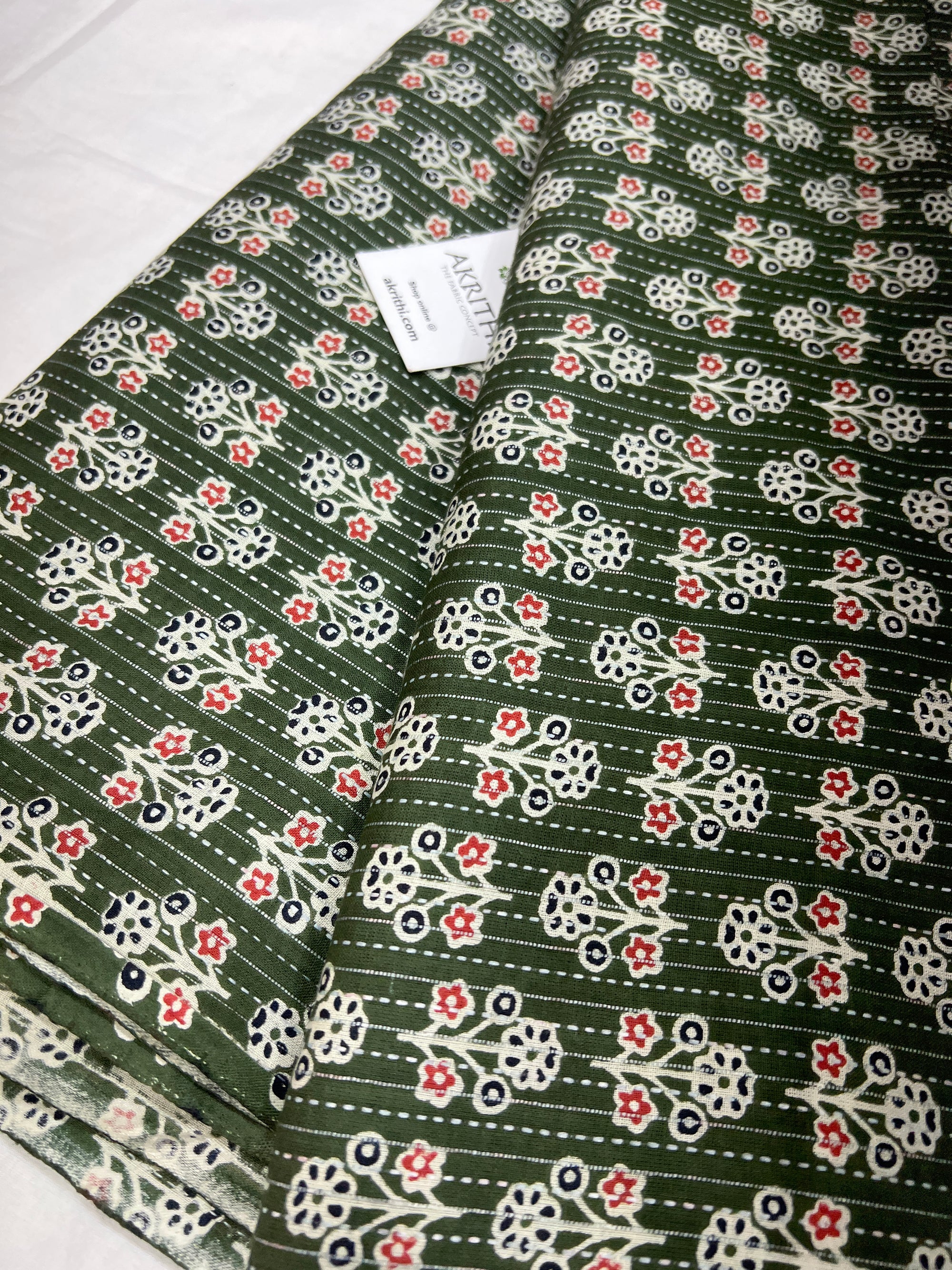 Printed Kantha pure cotton fabric