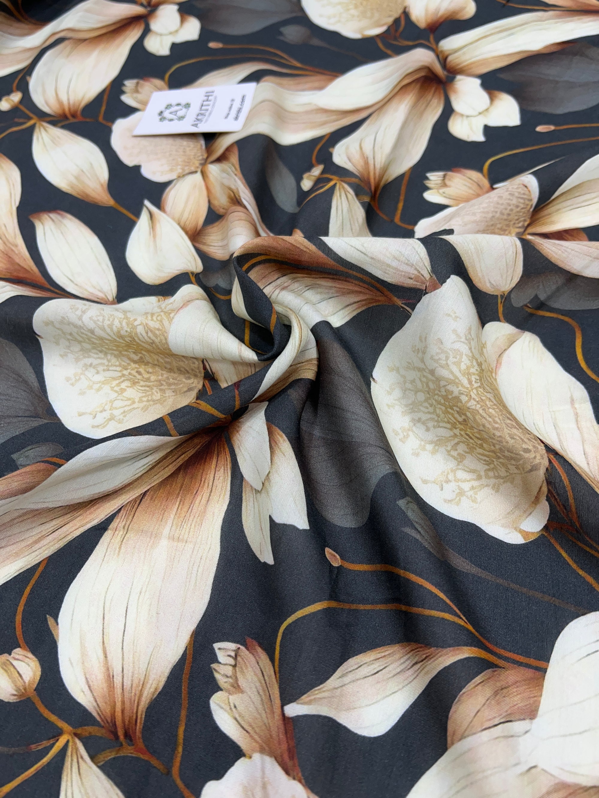Printed pure muslin fabric