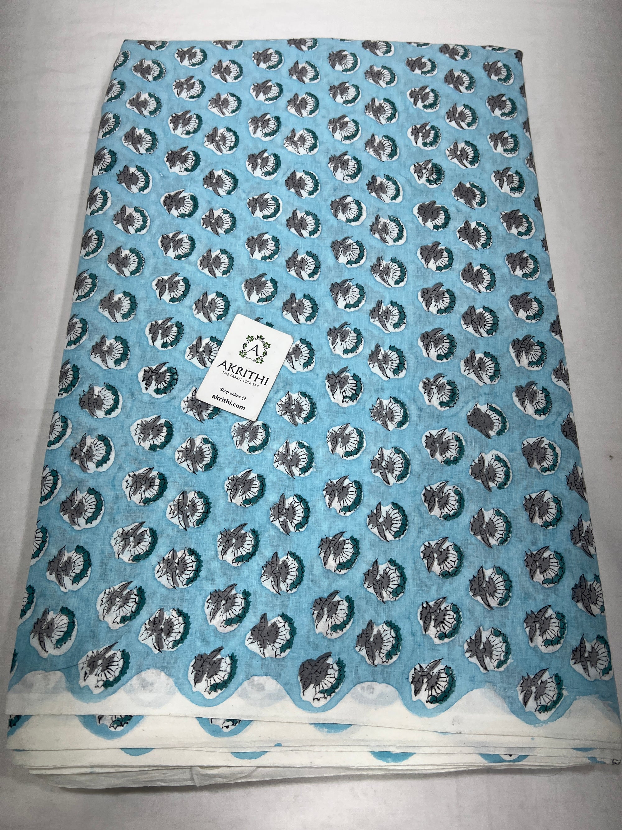 Hand block Printed pure cotton fabric