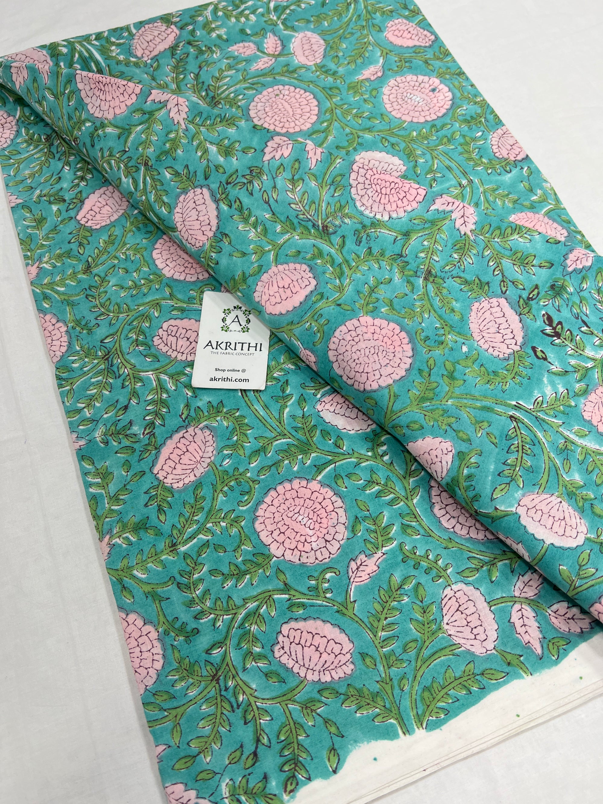 Hand block Printed pure cotton fabric