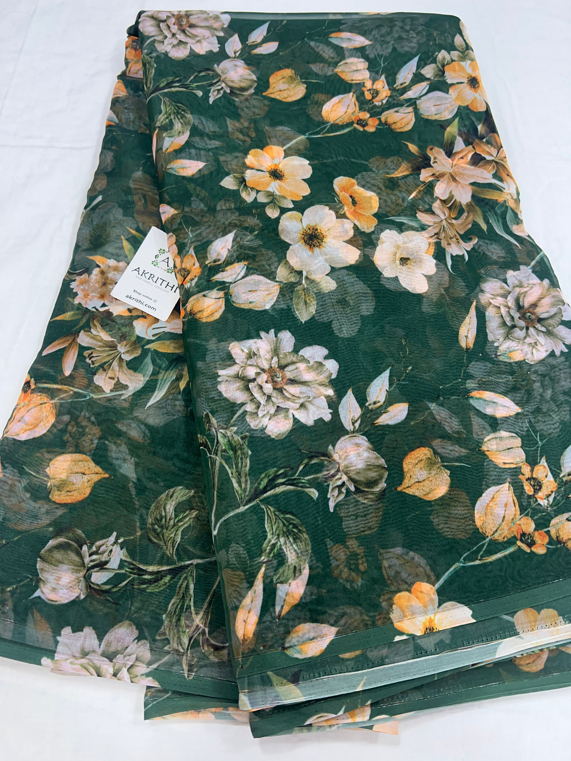 Digital floral Printed organza fabric