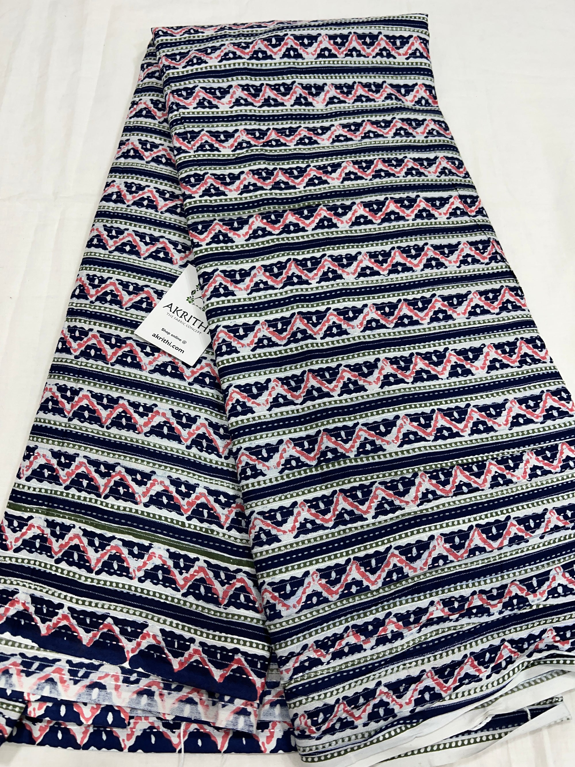 Printed Kantha pure cotton fabric