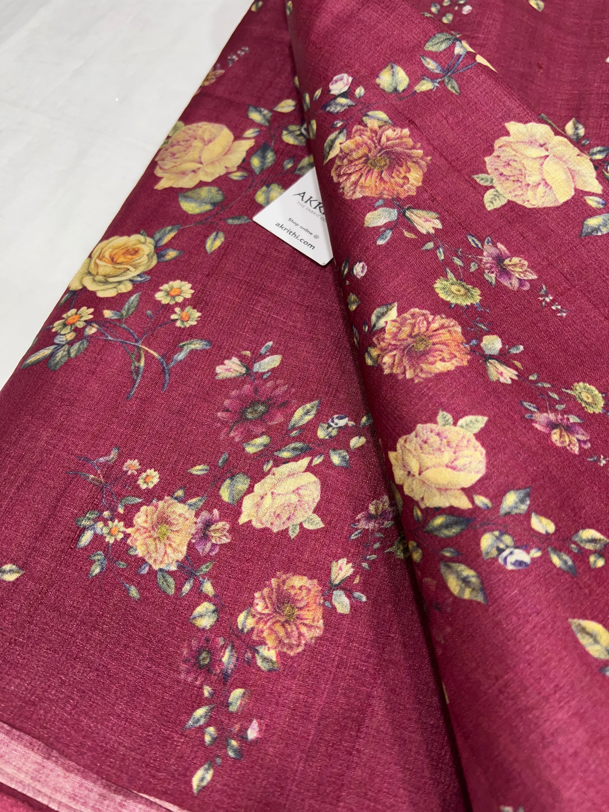 Digital Printed handloom pure tussar silk fabric