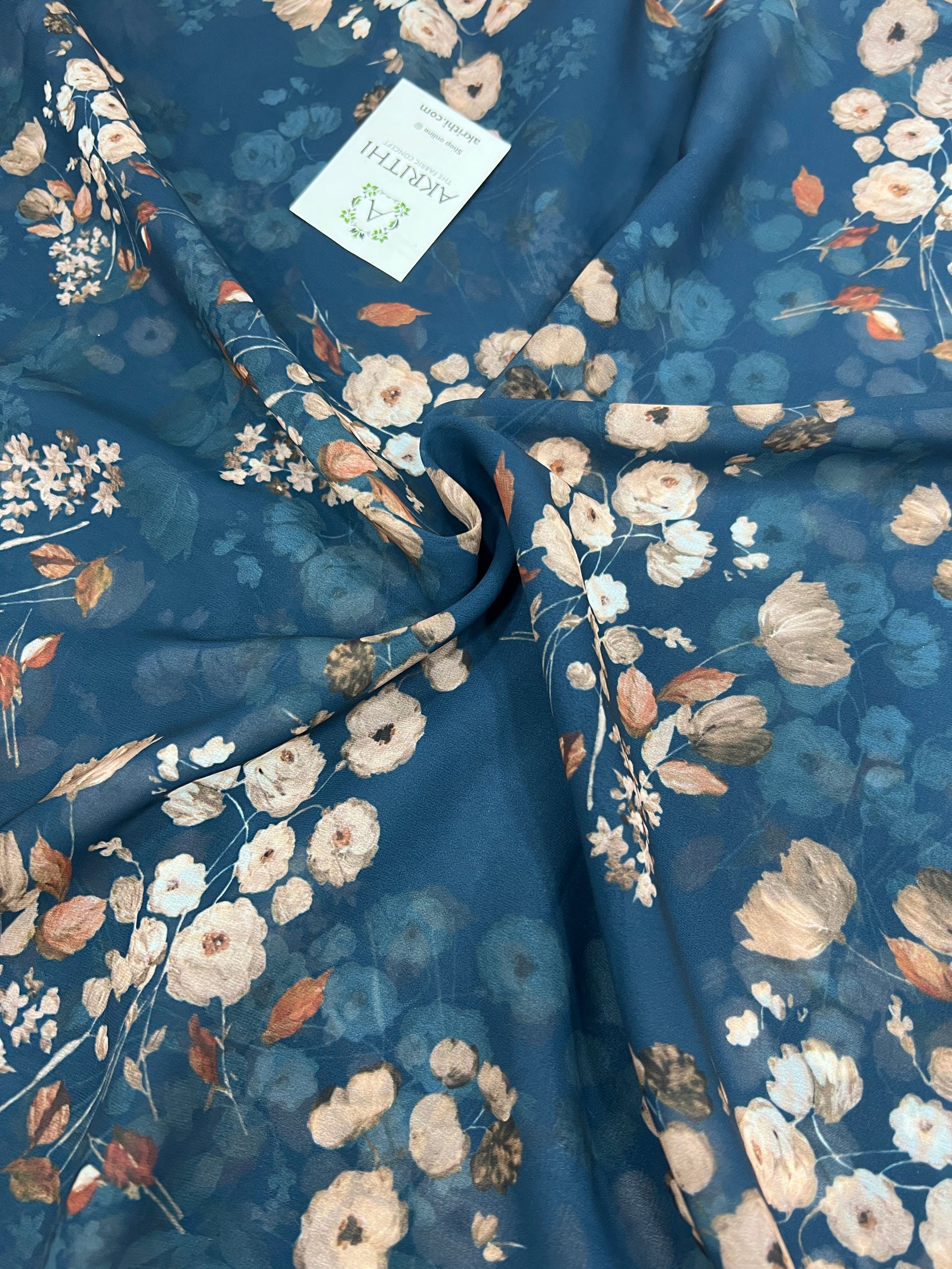 Digital floral printed georgette fabric