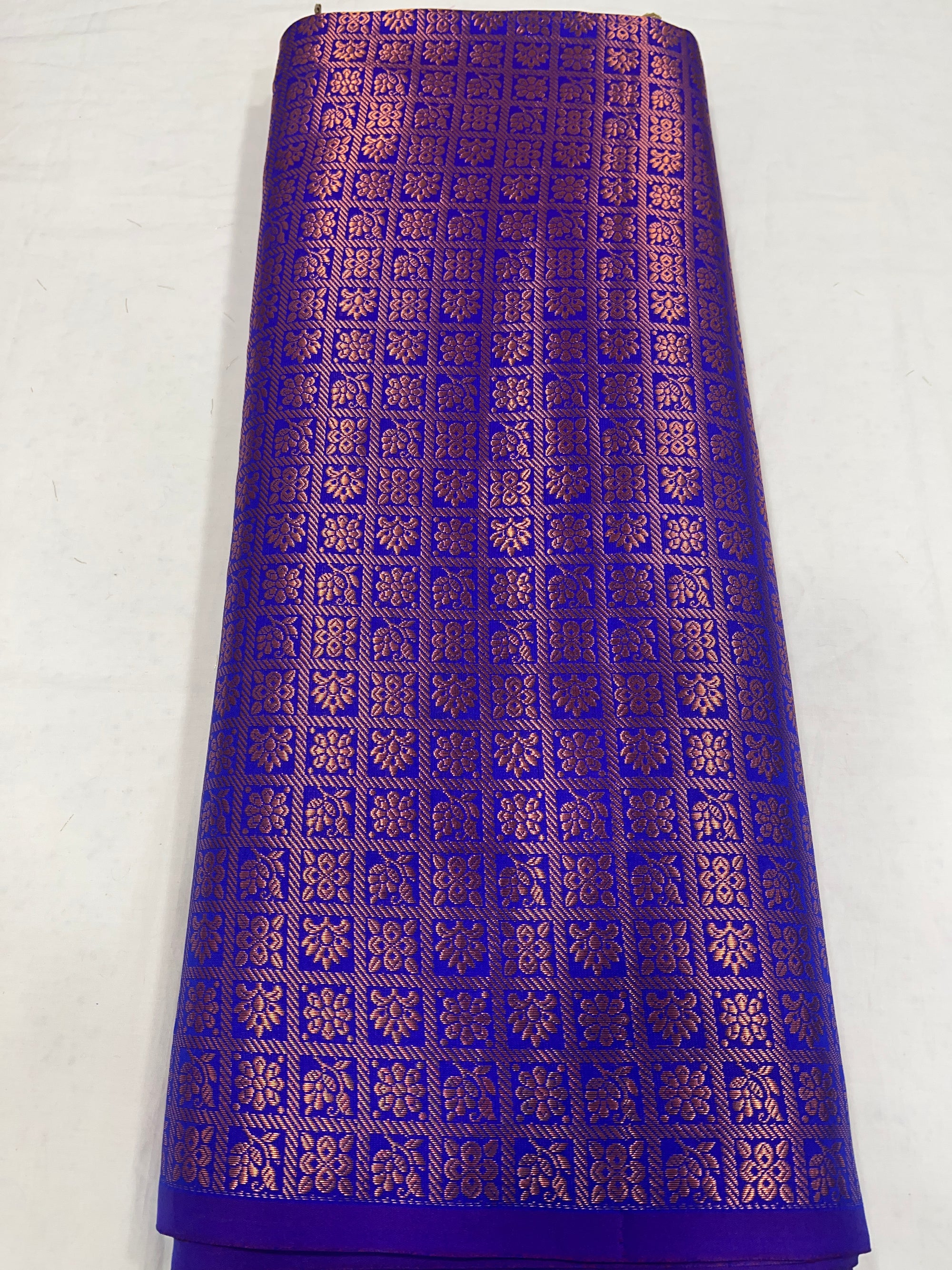 Banarasi brocade fabric with copper zari