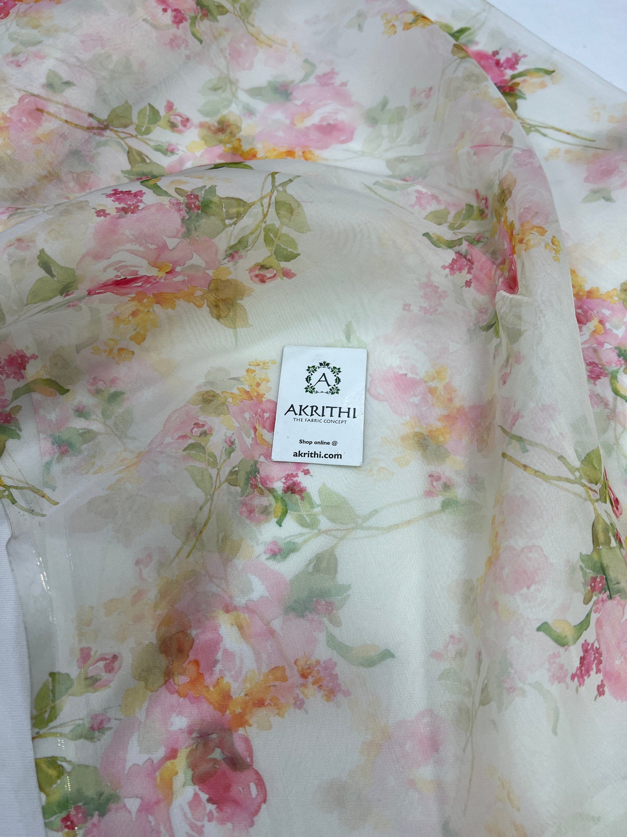 Digital floral Printed organza fabric