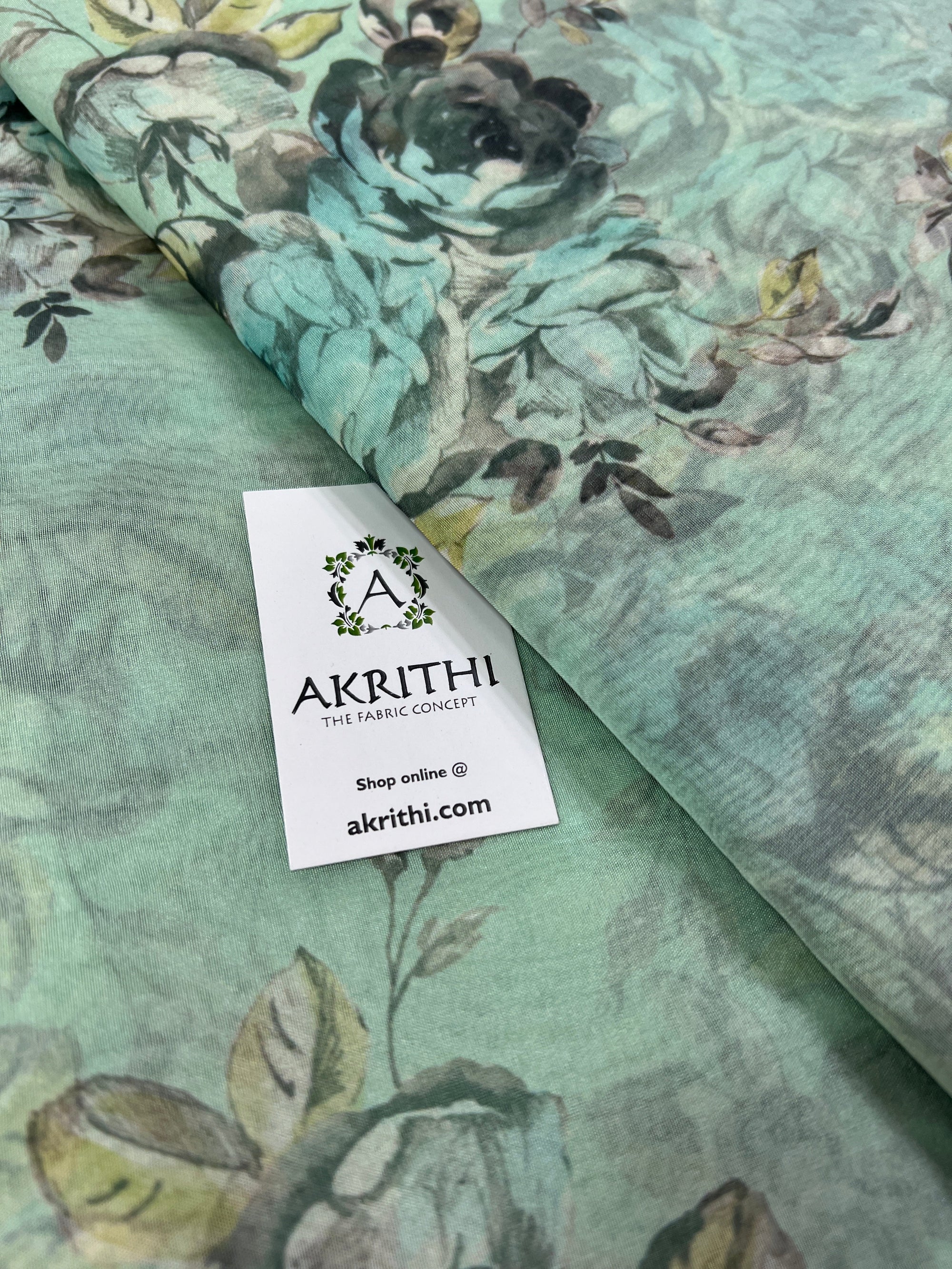 Digital floral Printed organza fabric