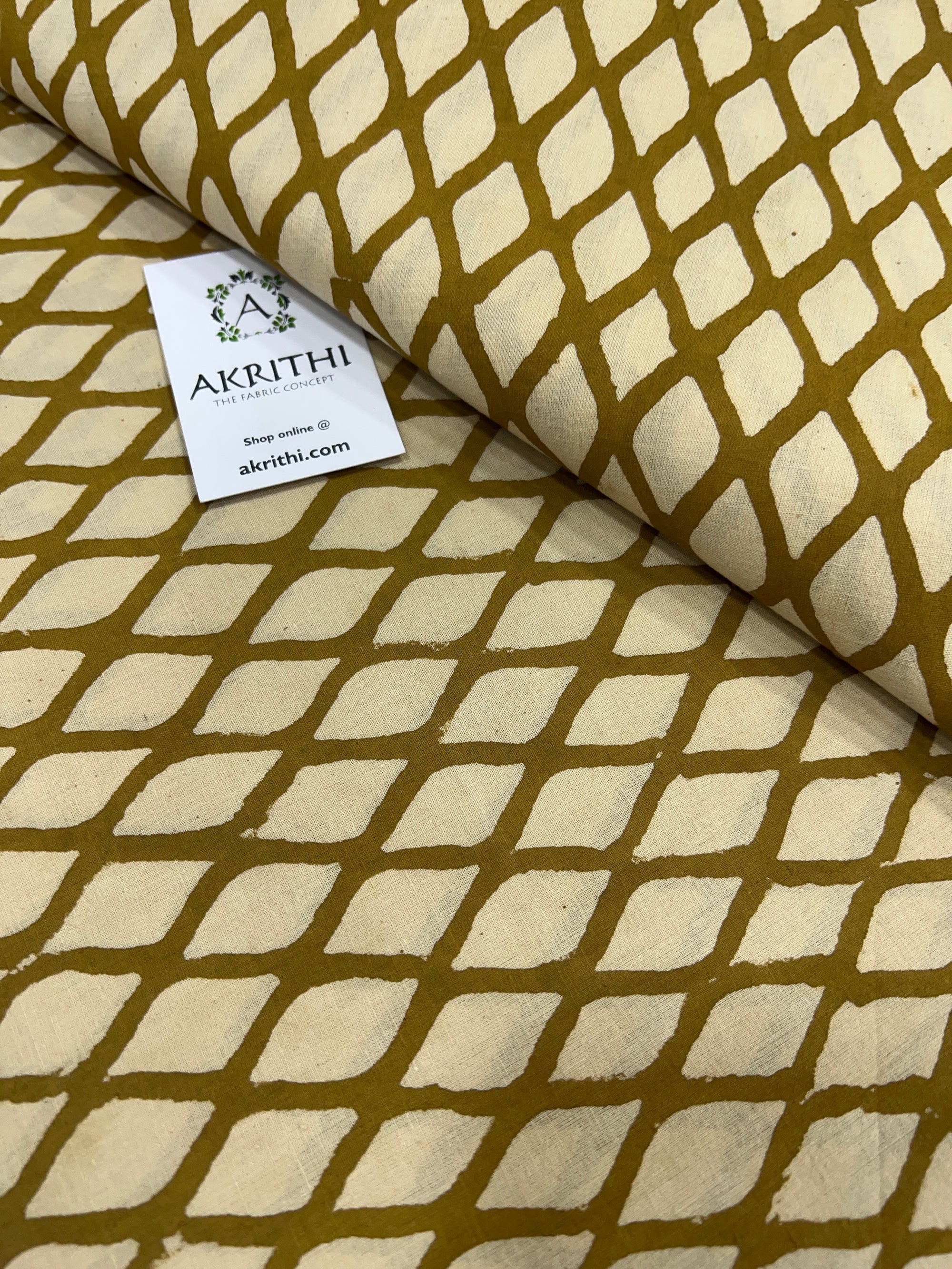 Hand block Printed pure cotton fabric