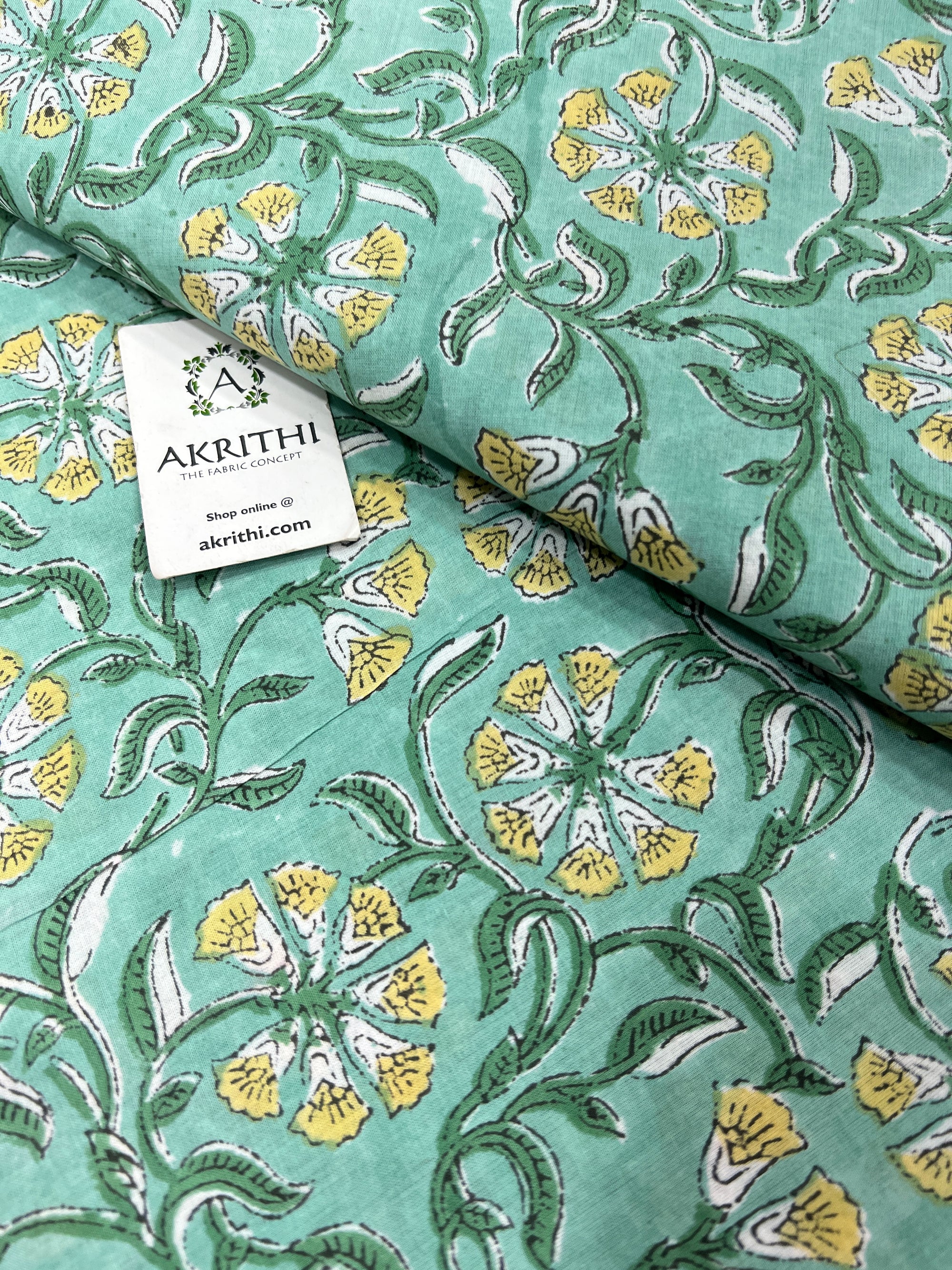 Hand block Printed pure cotton fabric