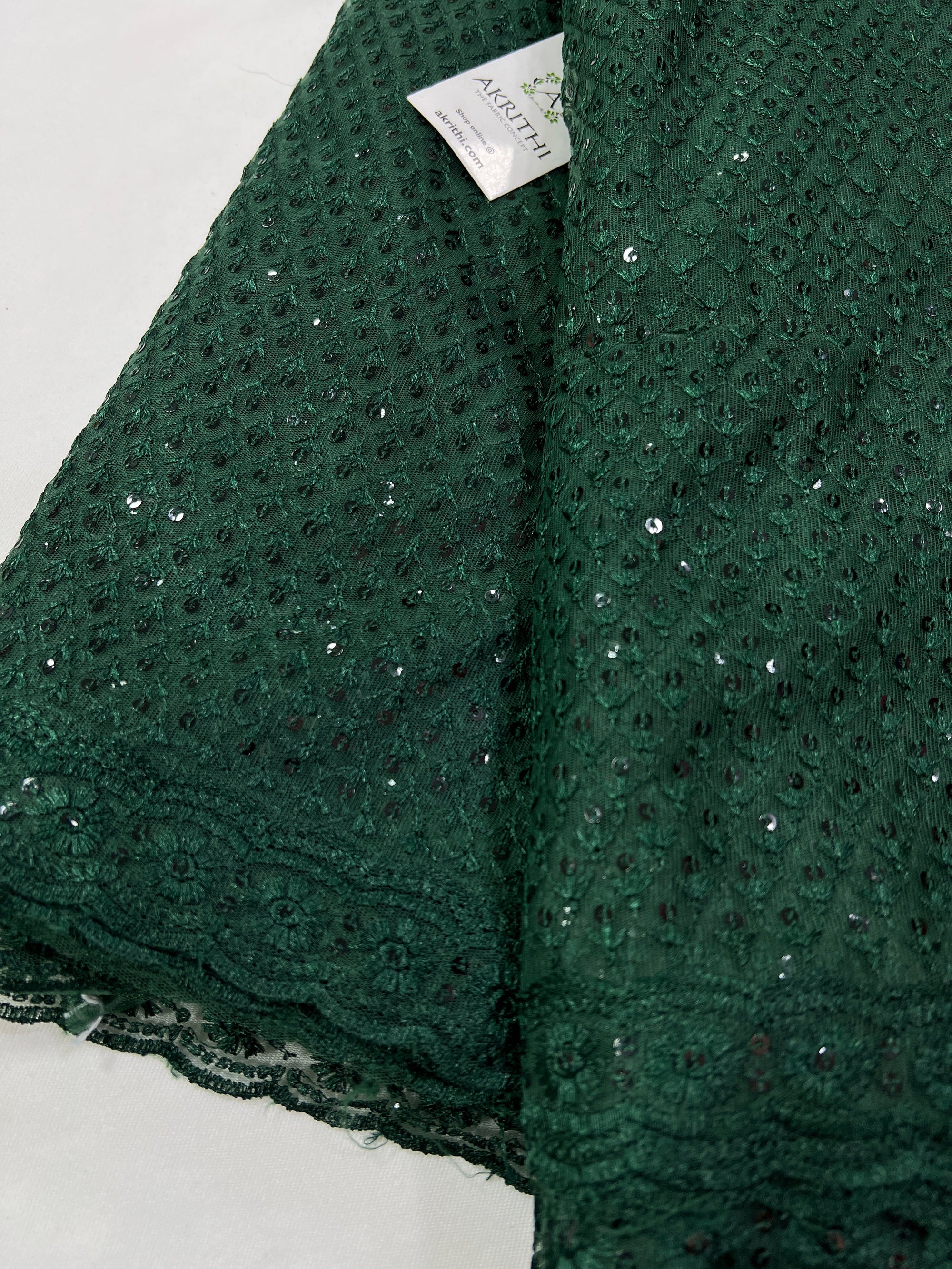 Embroidery on net fabric