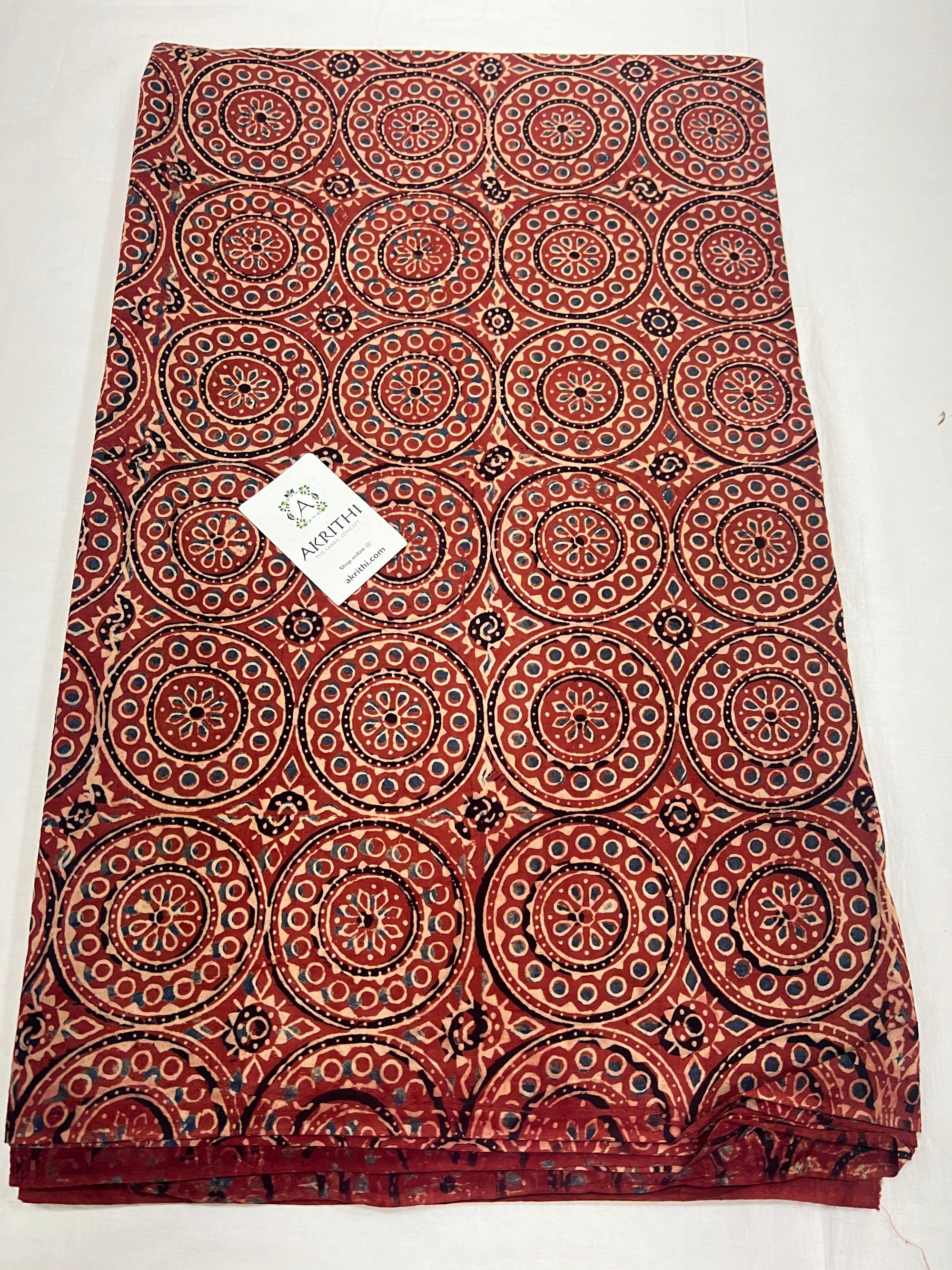 Ajrakh Printed pure cotton fabric
