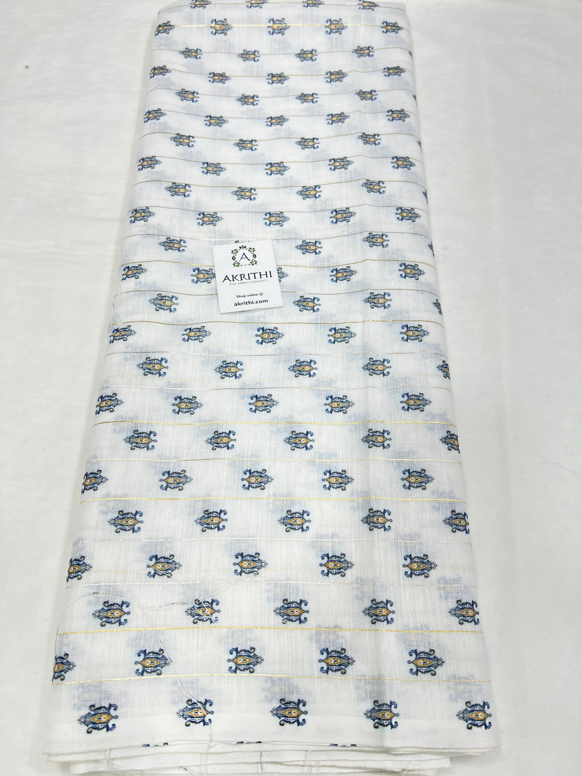 Digital printed munga fabric with Zari lines