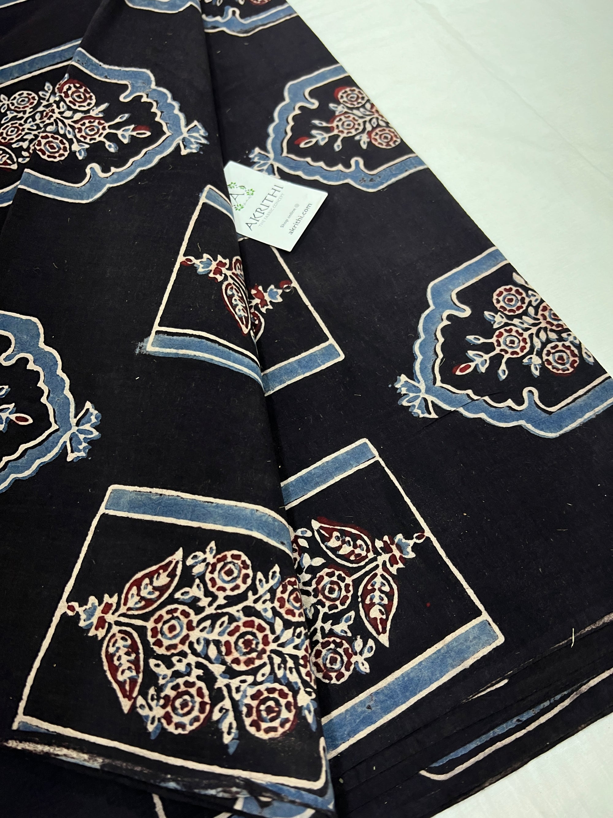 Ajrakh Printed pure cotton fabric