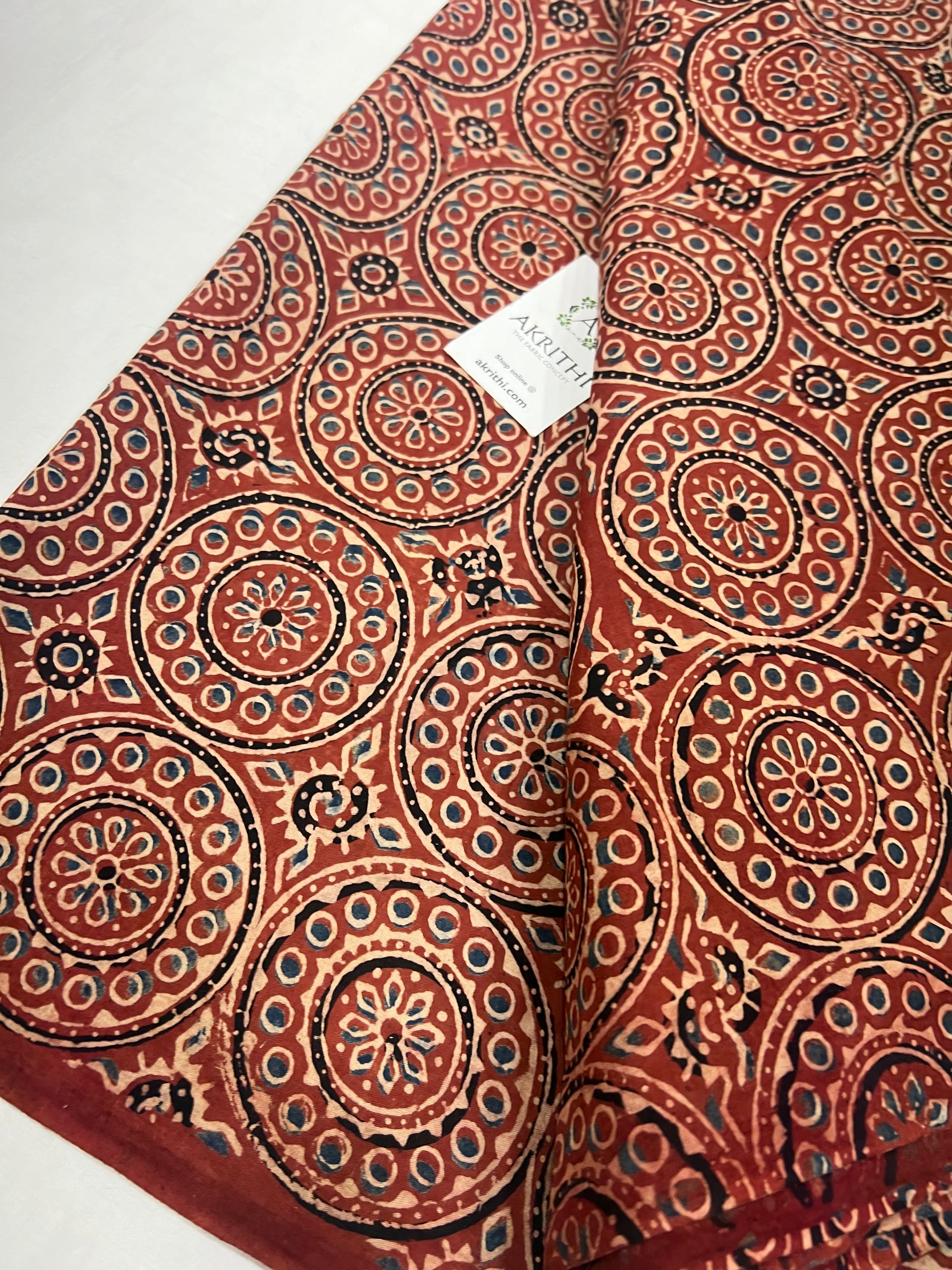 Ajrakh Printed pure cotton fabric