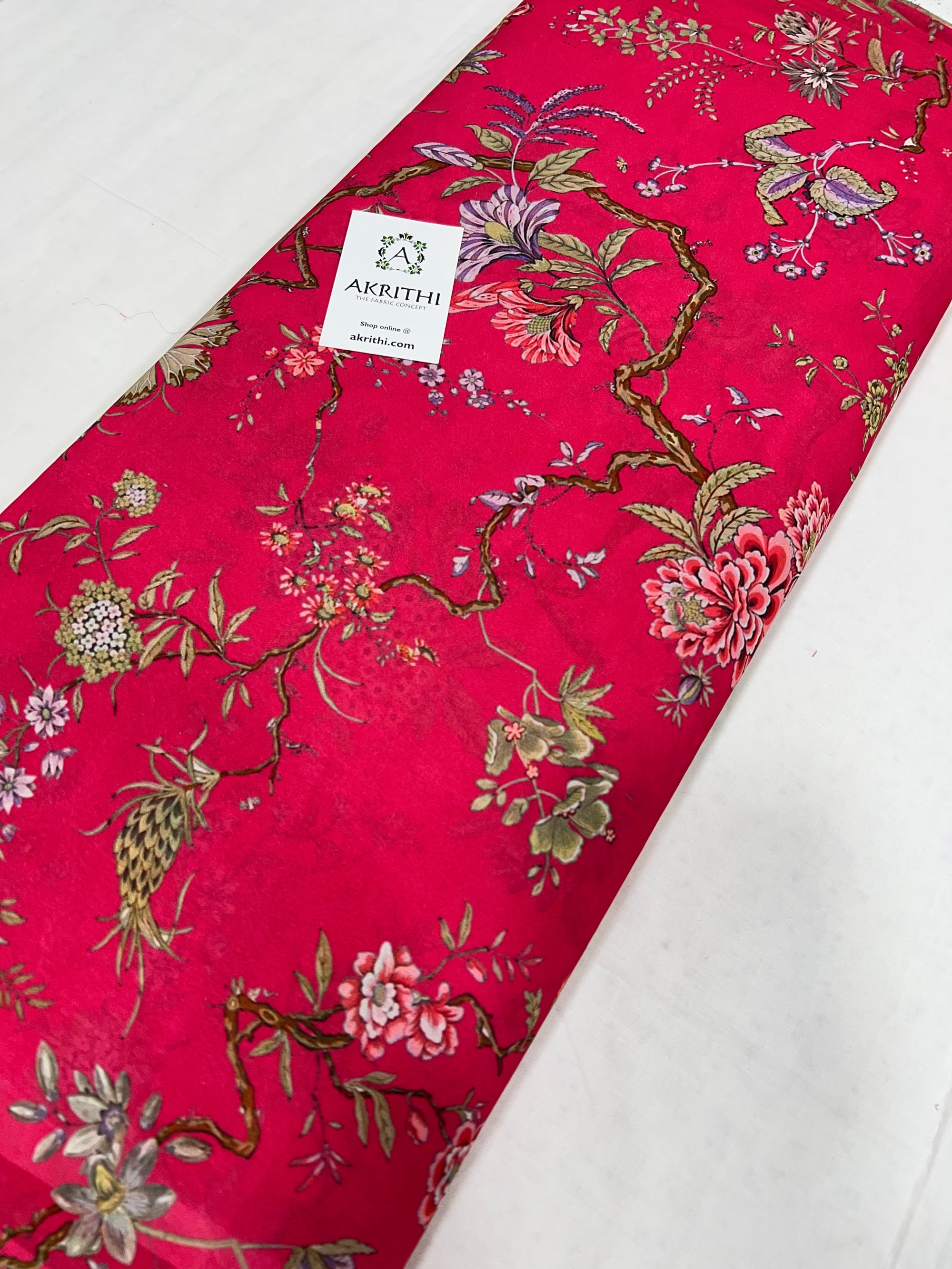Digital floral printed georgette fabric