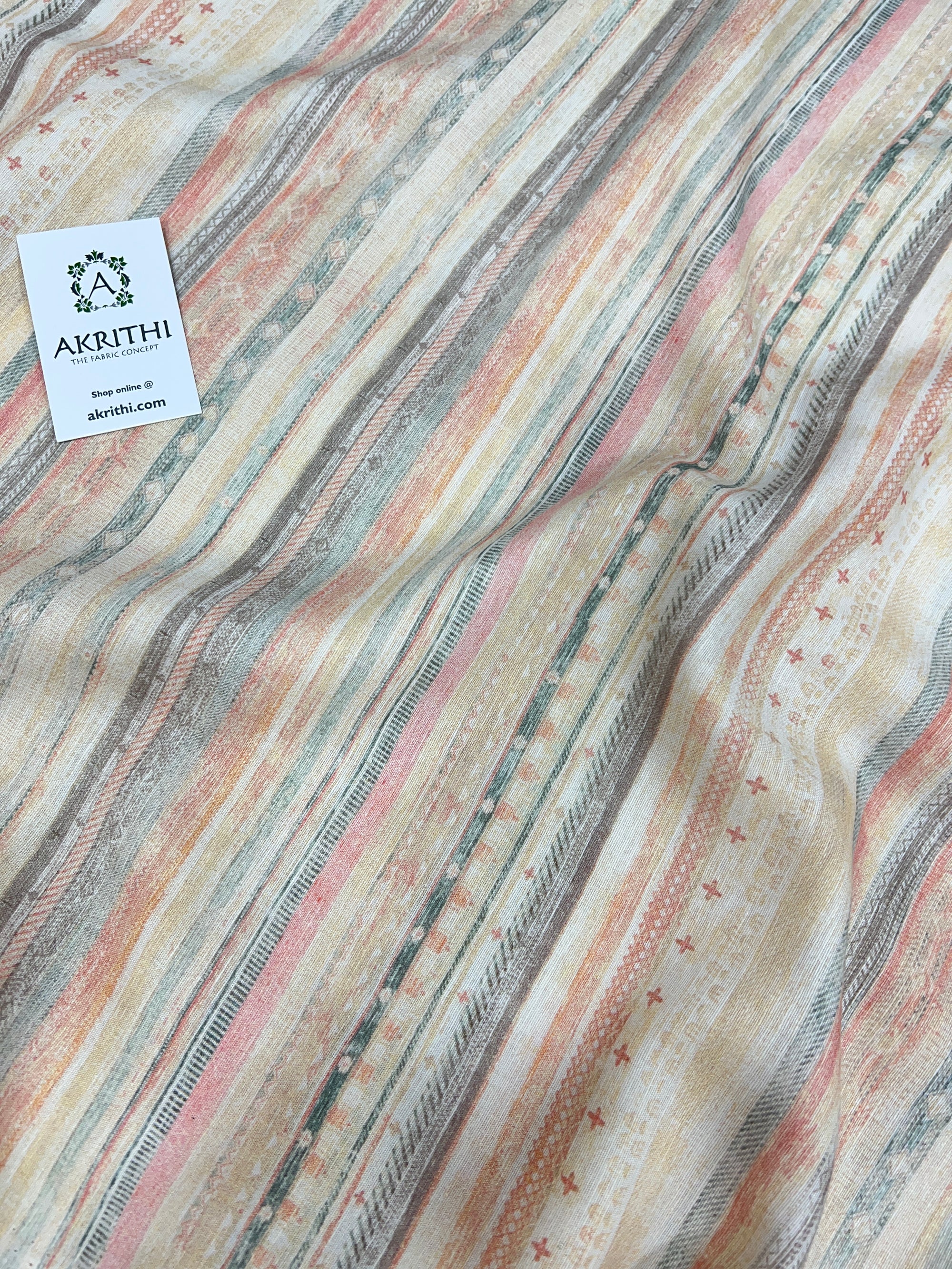 Digital Printed pure linen fabric
