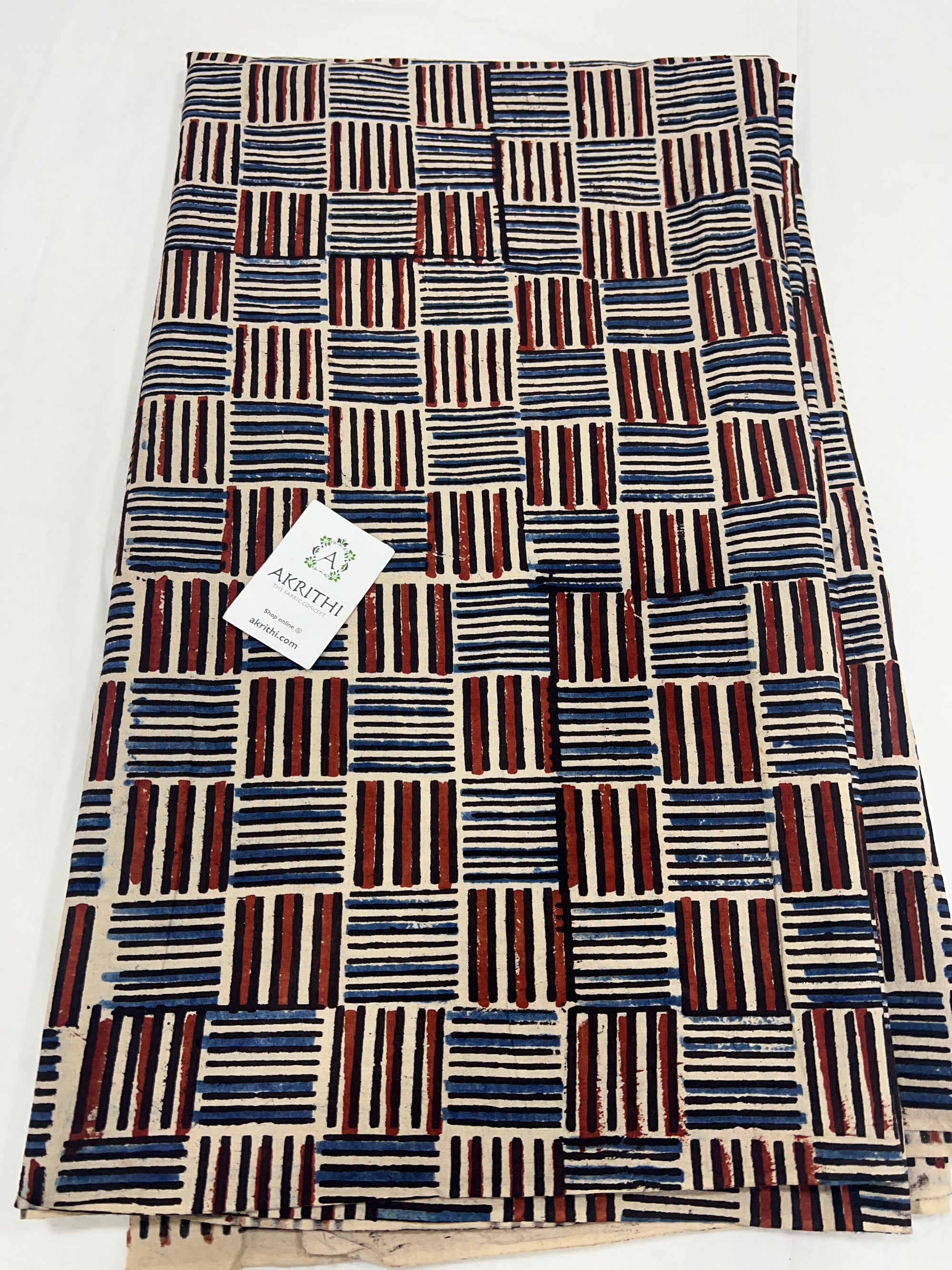 Ajrakh Printed pure cotton fabric