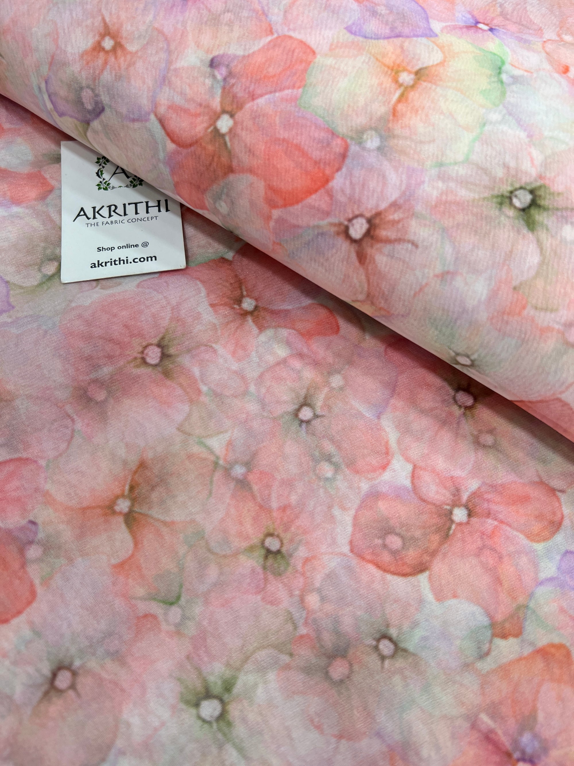 Digital floral Printed organza fabric
