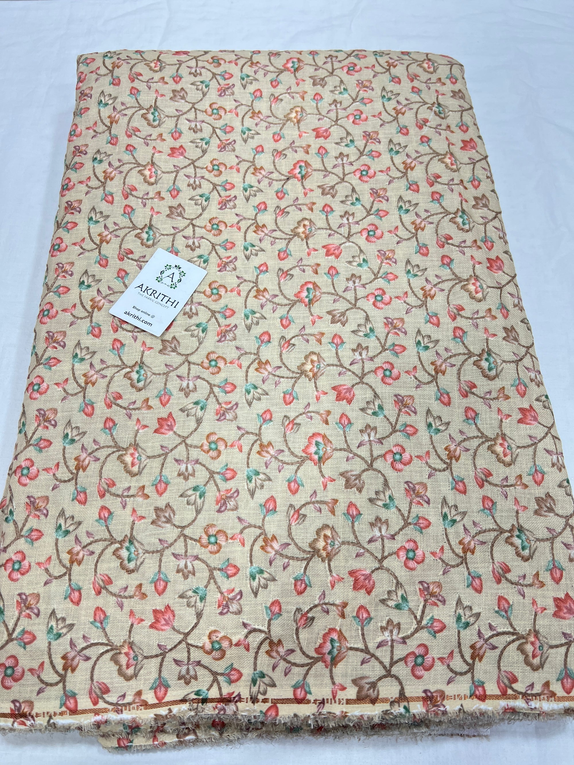 Linen embroidered fabric