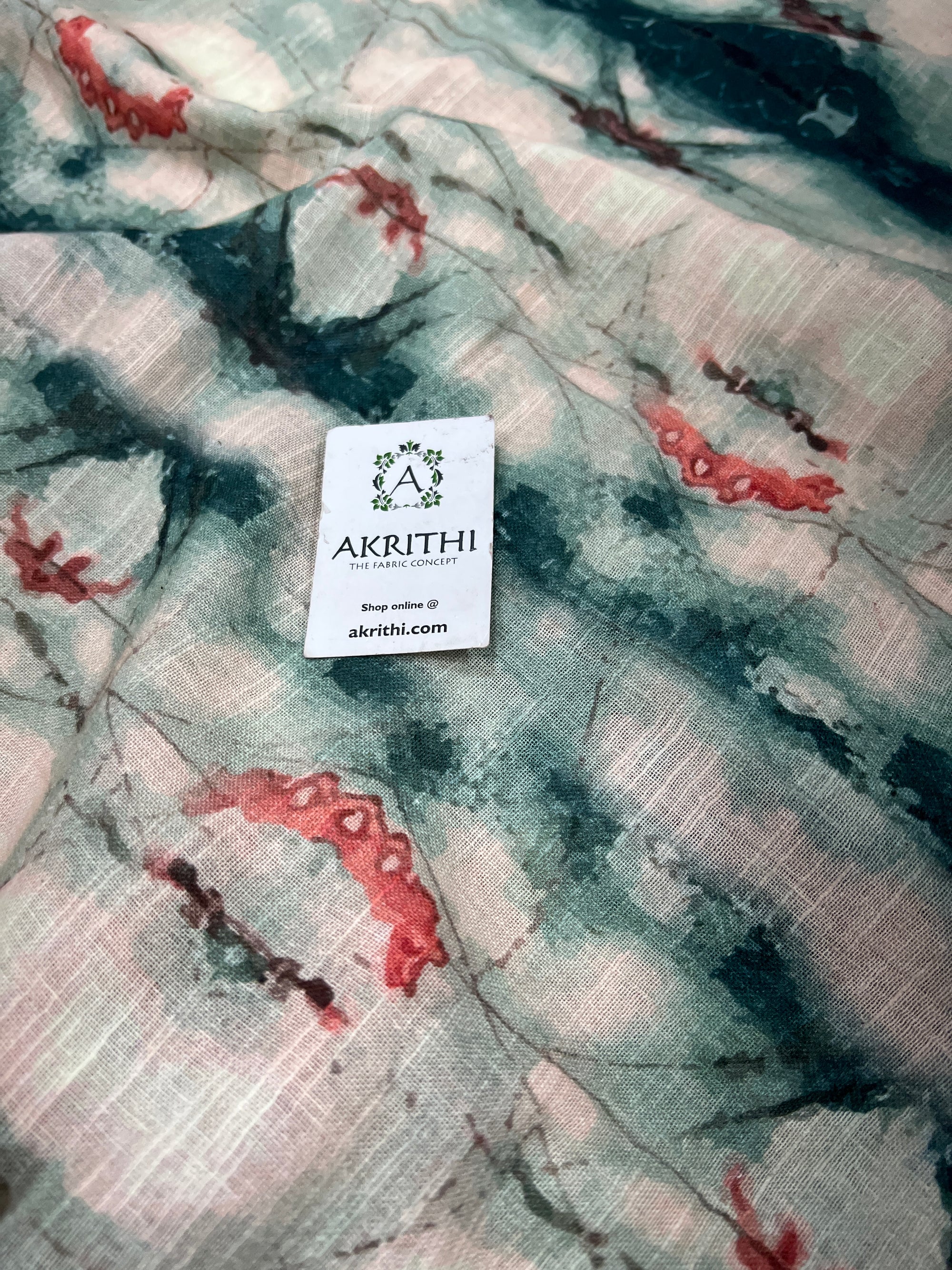 Digital Printed pure linen twill cotton fabric