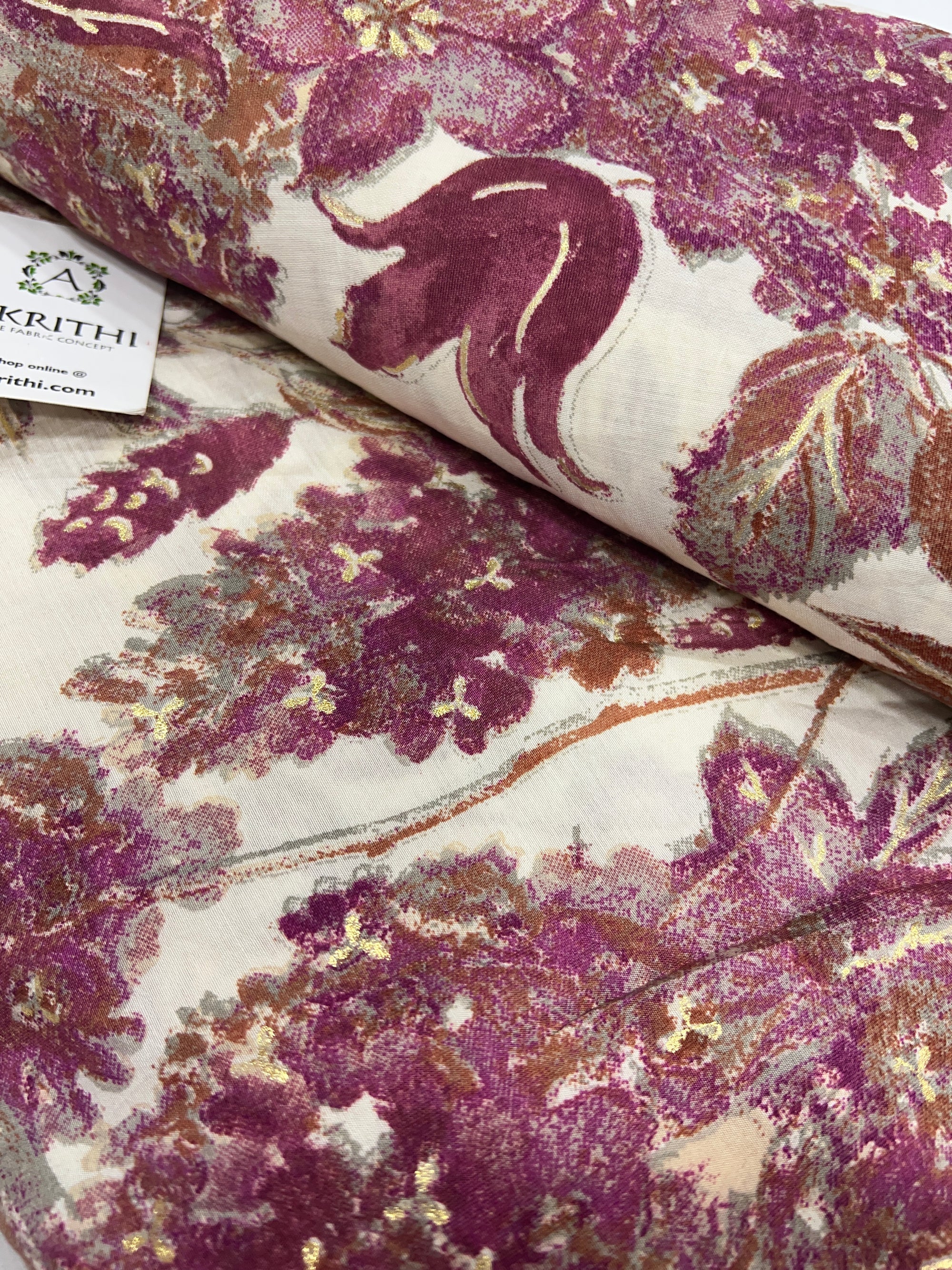 Printed viscose silk fabric