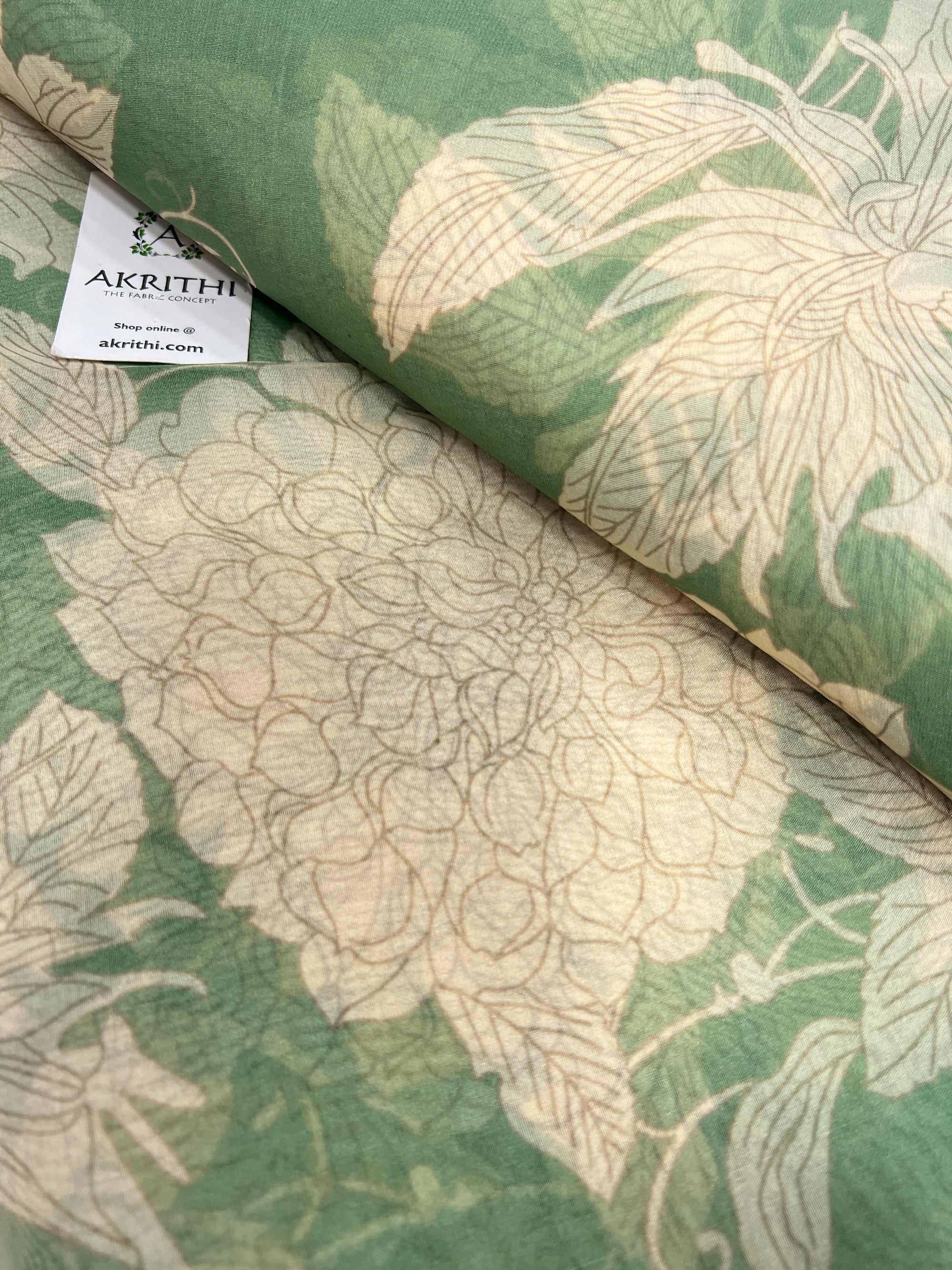 Digital floral Printed organza fabric