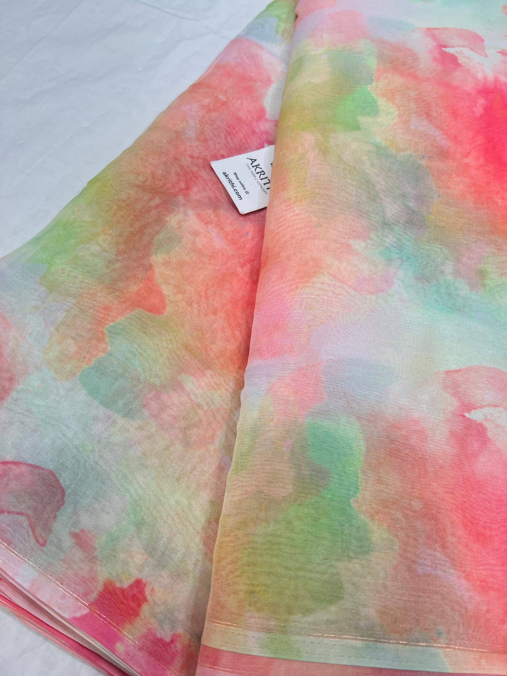 Digital floral Printed organza fabric