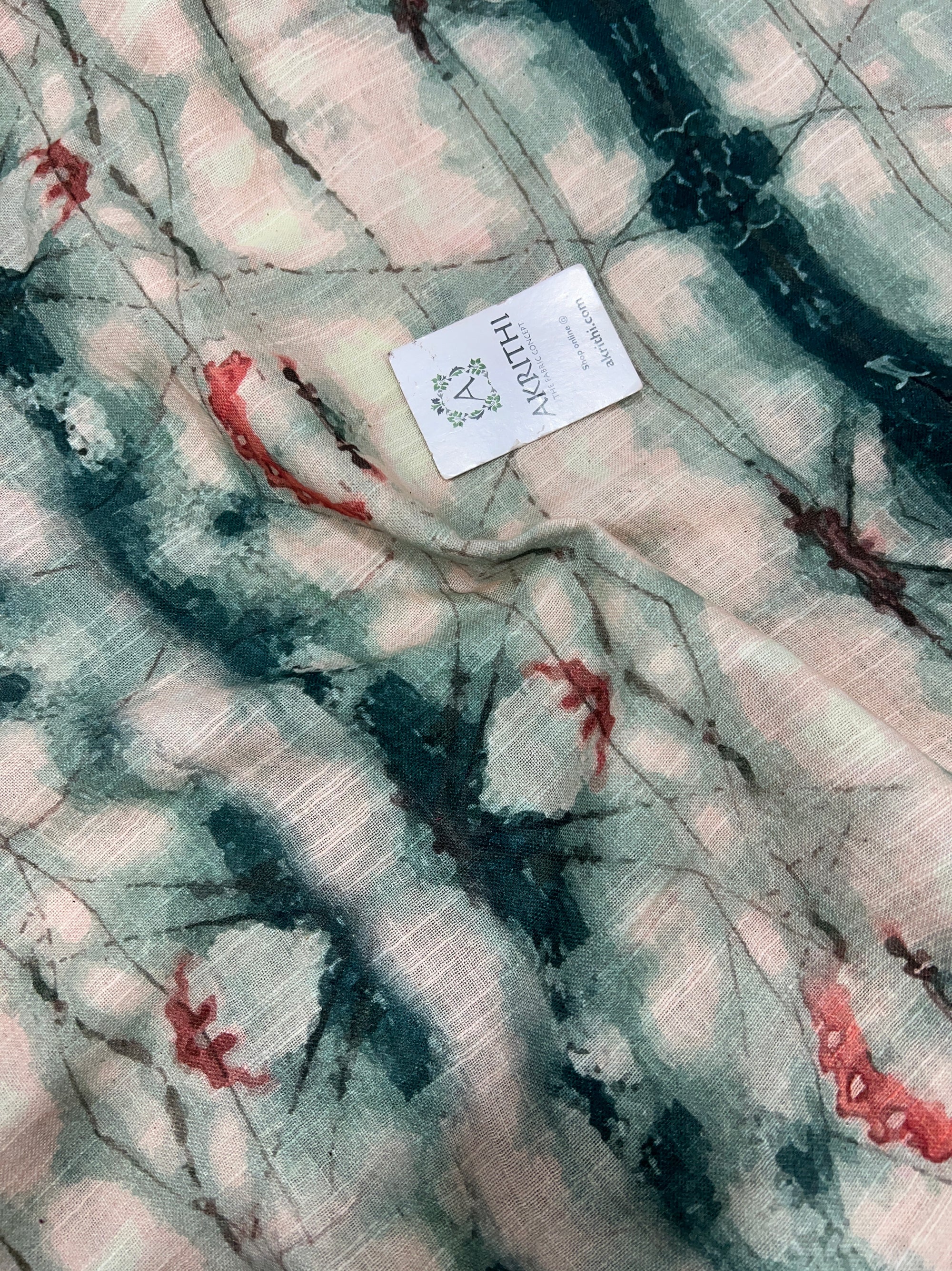 Digital Printed pure linen twill cotton fabric