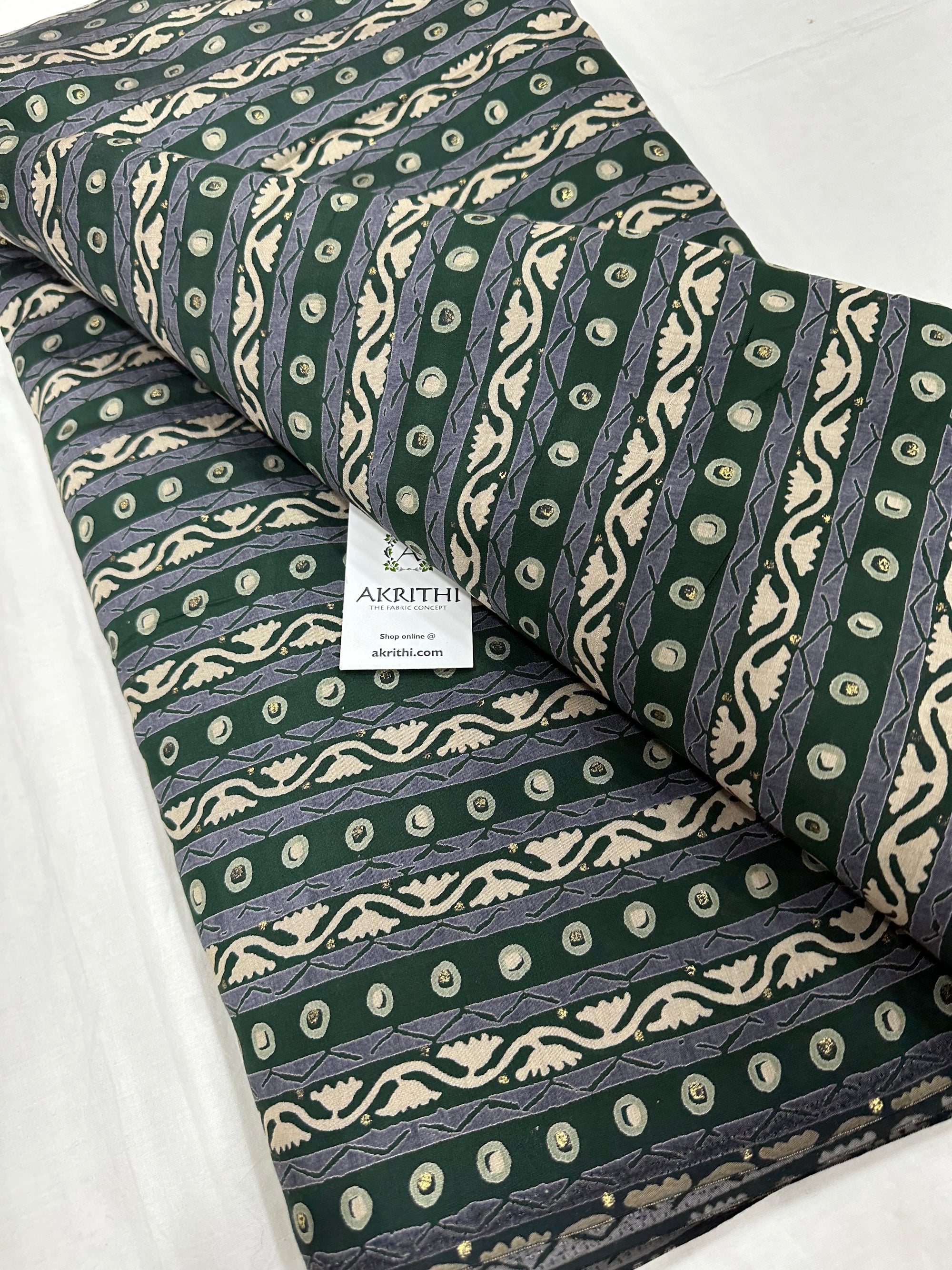 Printed silk fabric