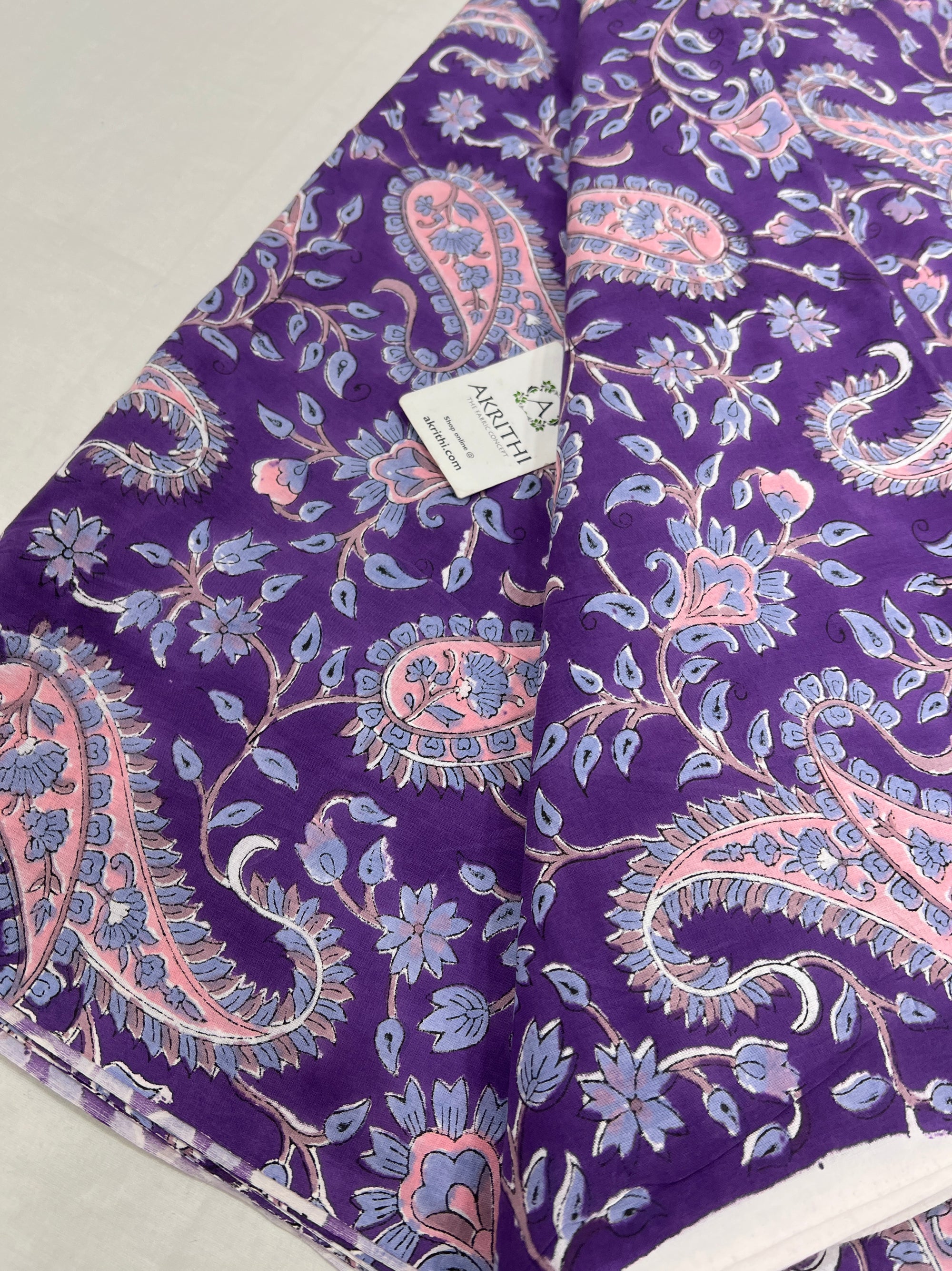 Hand block Printed pure cotton fabric