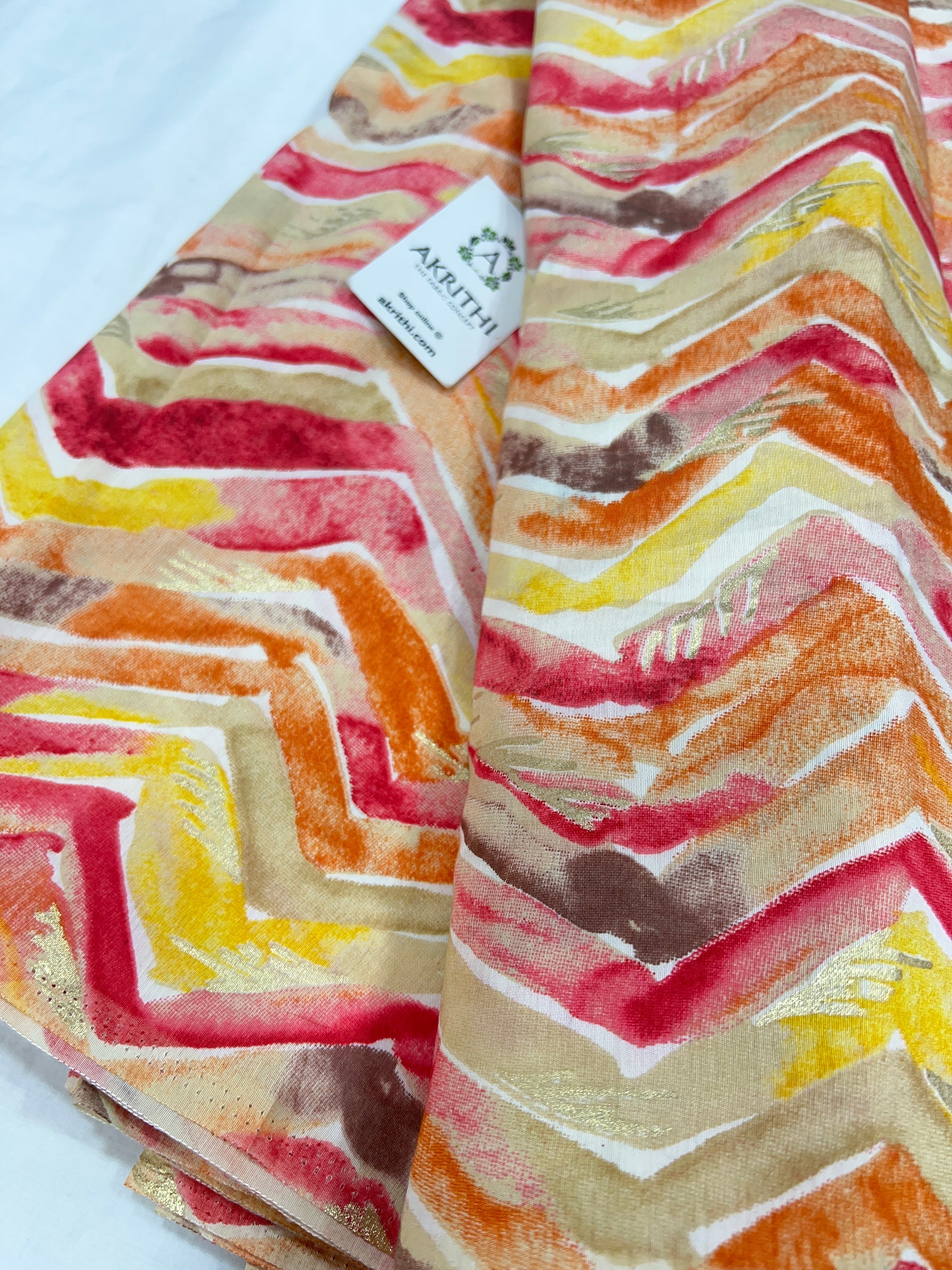 Printed viscose silk fabric
