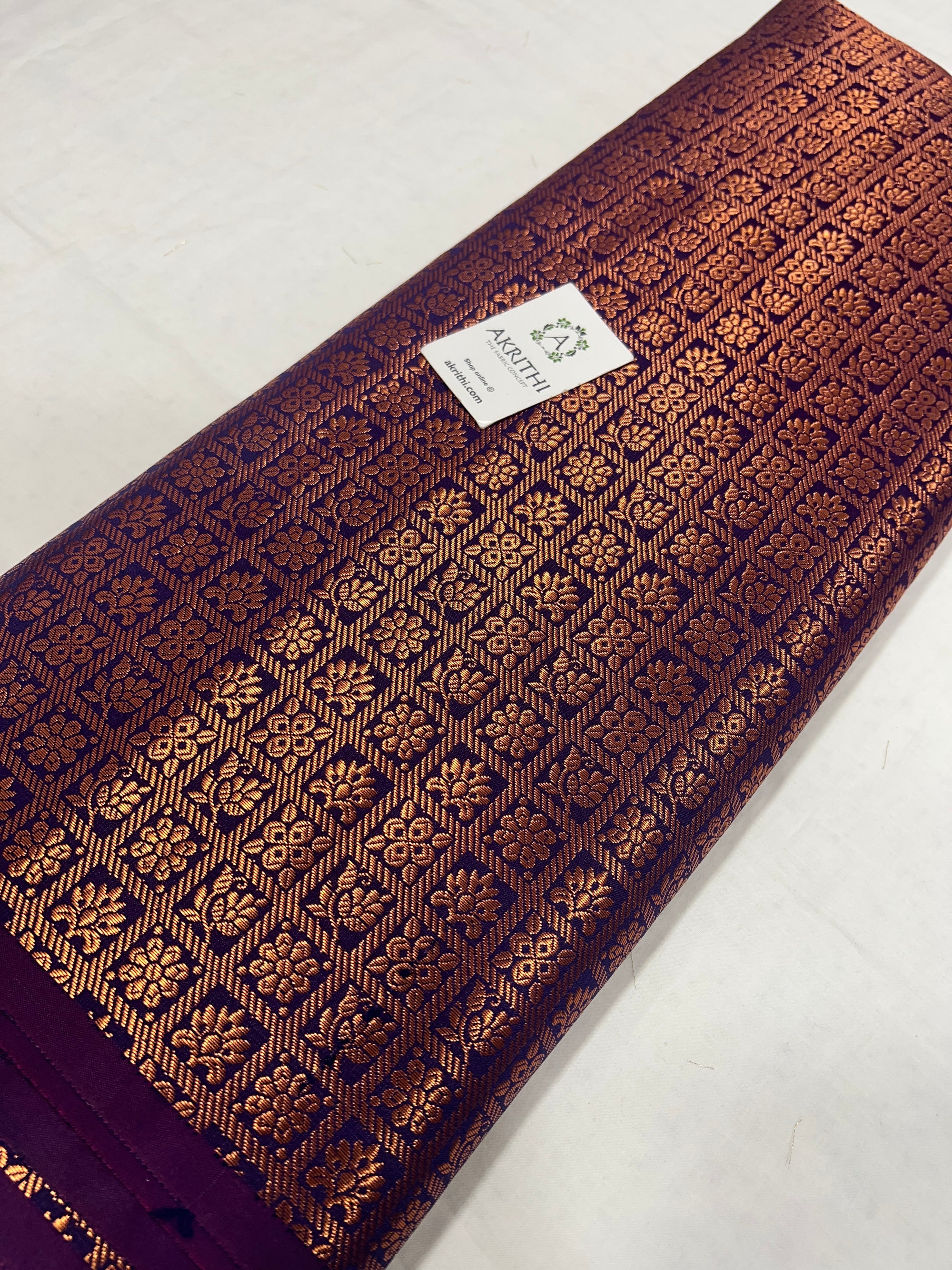 Banarasi brocade fabric with copper zari