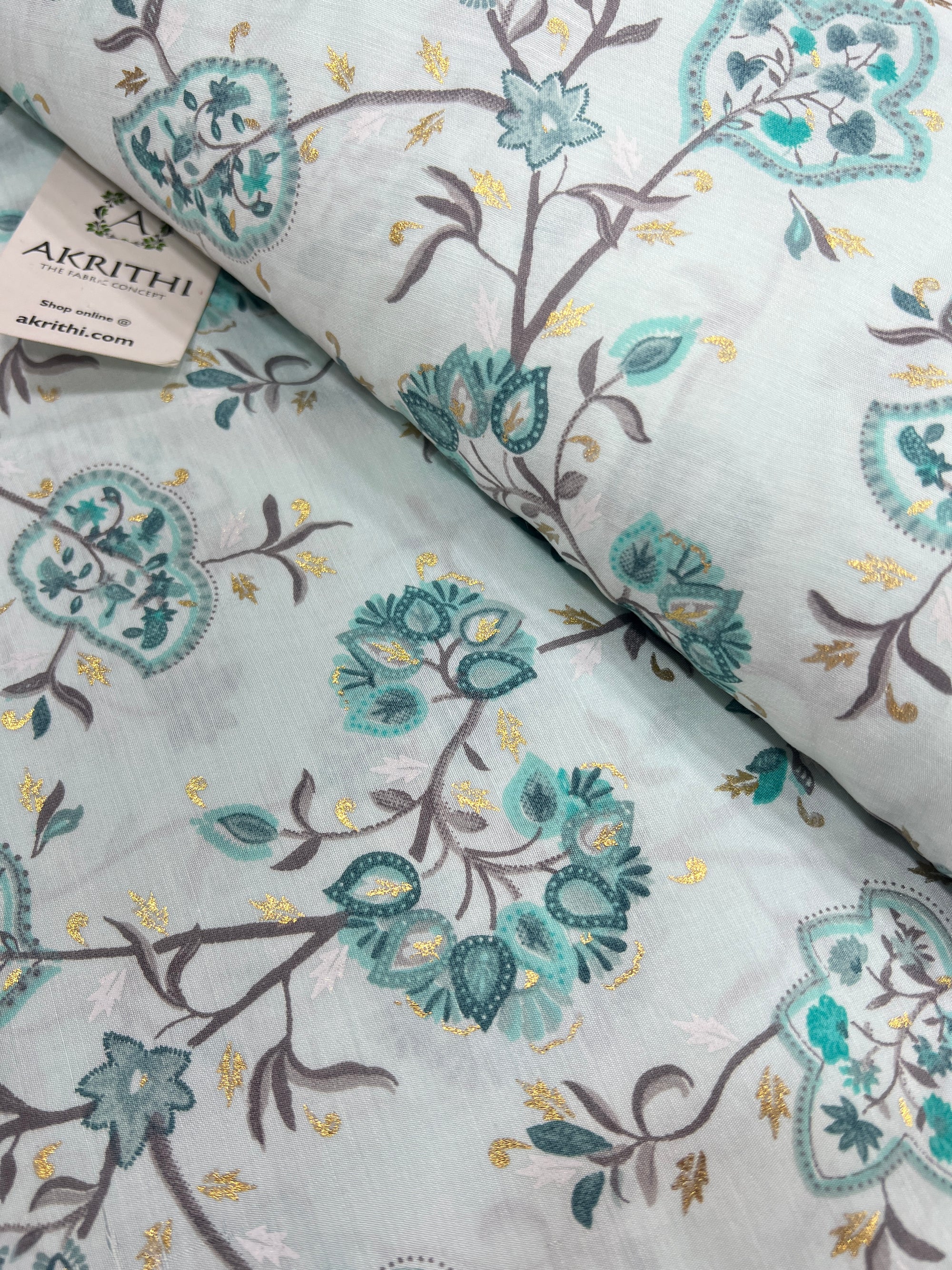 Printed viscose silk fabric