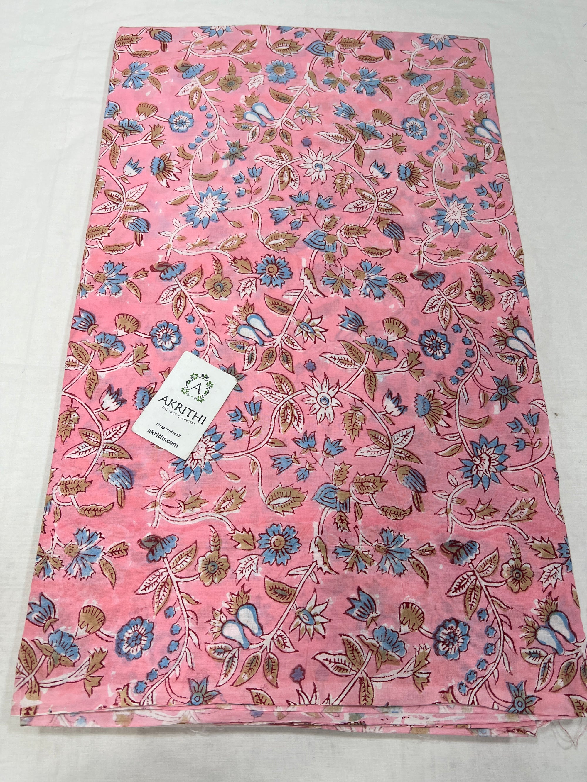 Hand block Printed pure cotton fabric