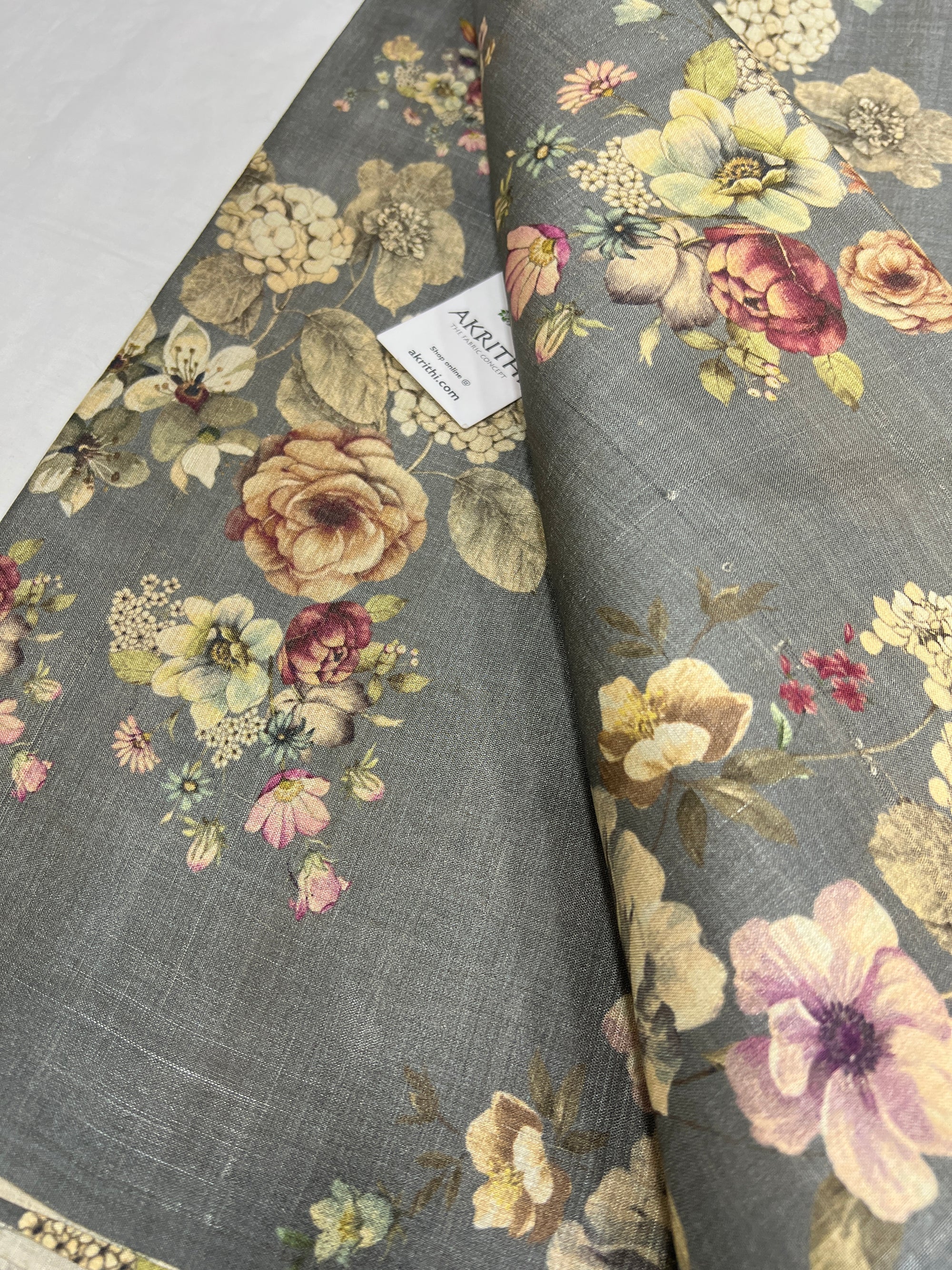 Digital Printed handloom pure tussar silk fabric