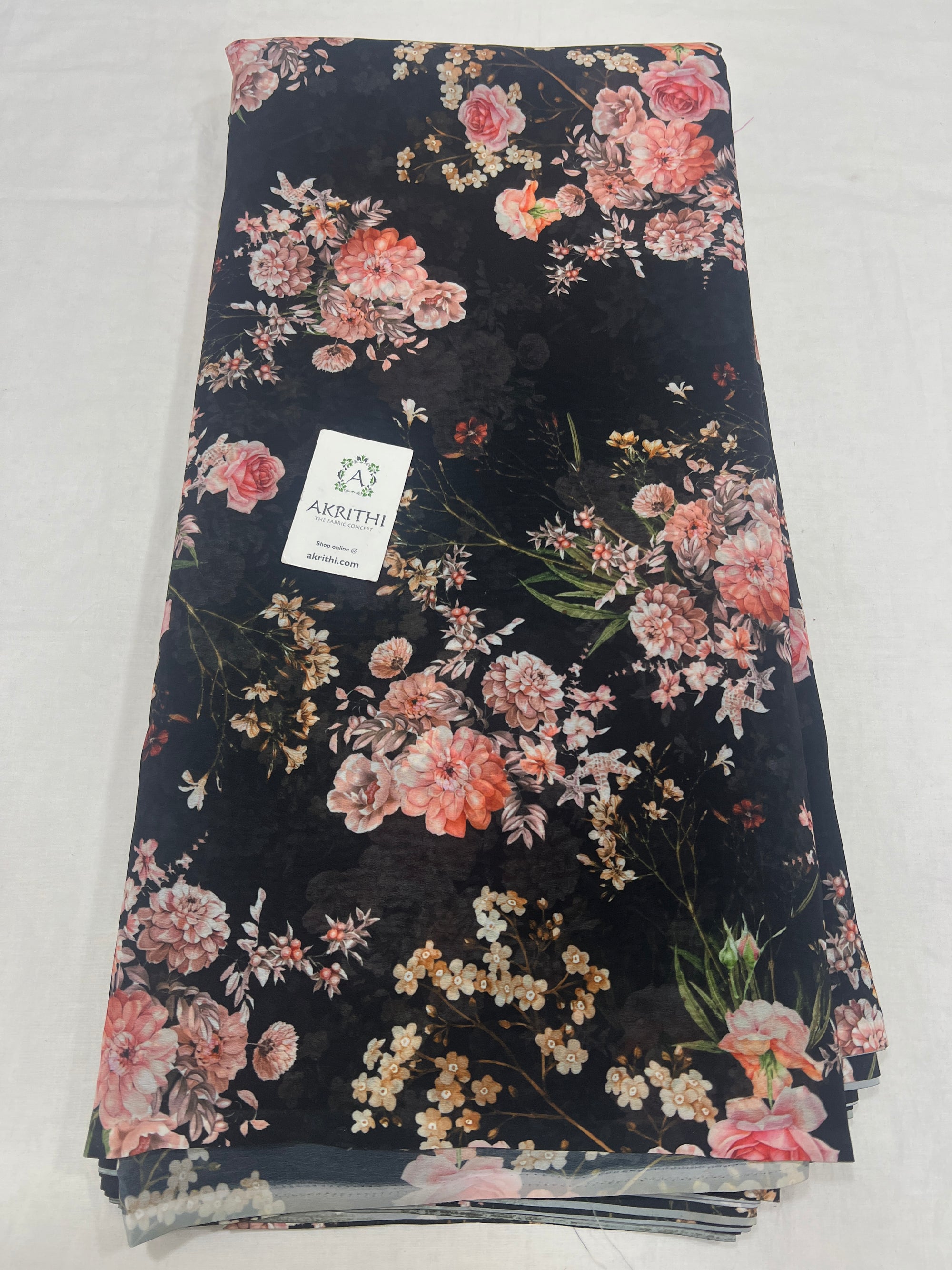 Digital floral printed georgette fabric
