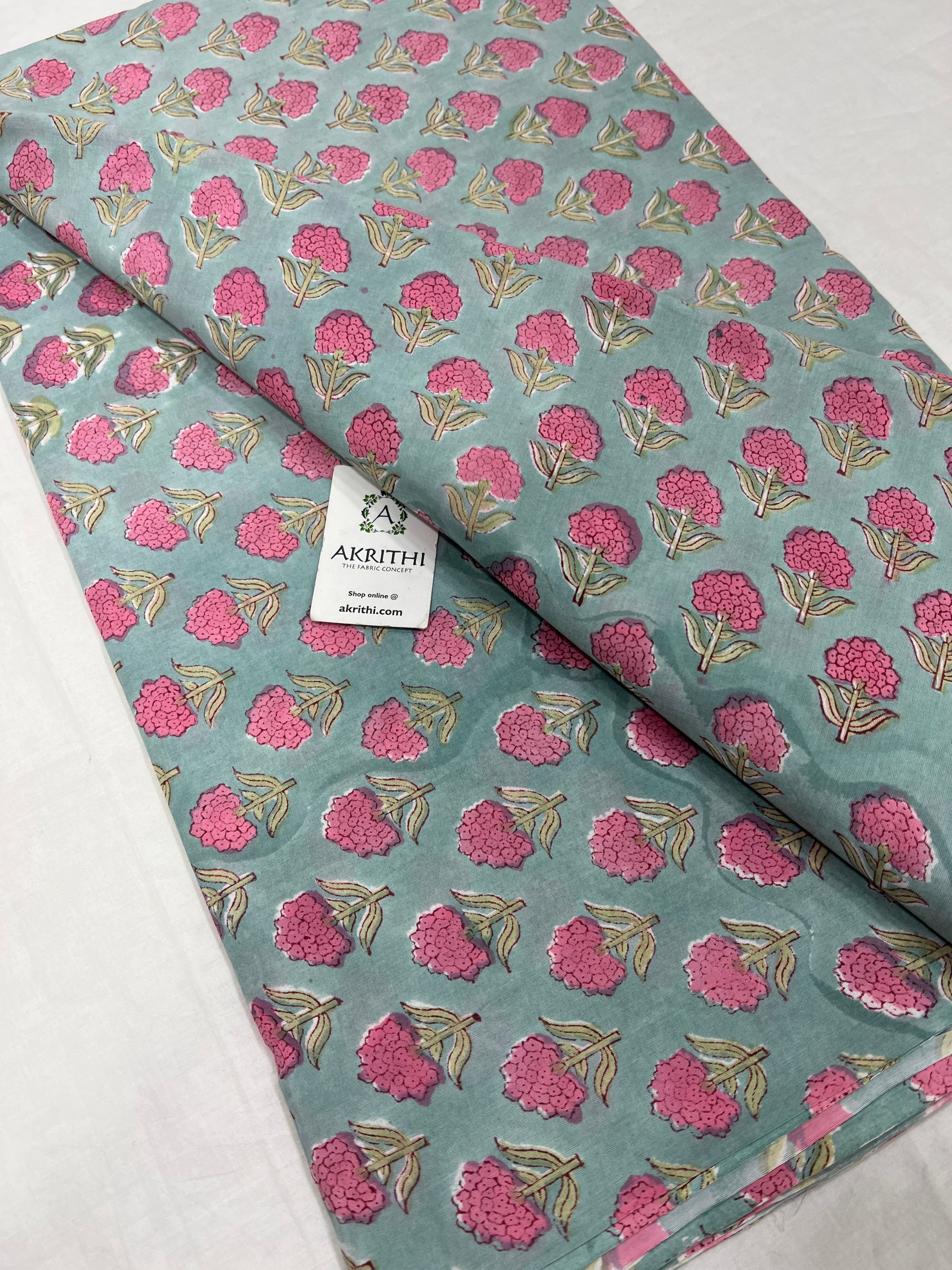 Hand block Printed pure cotton fabric